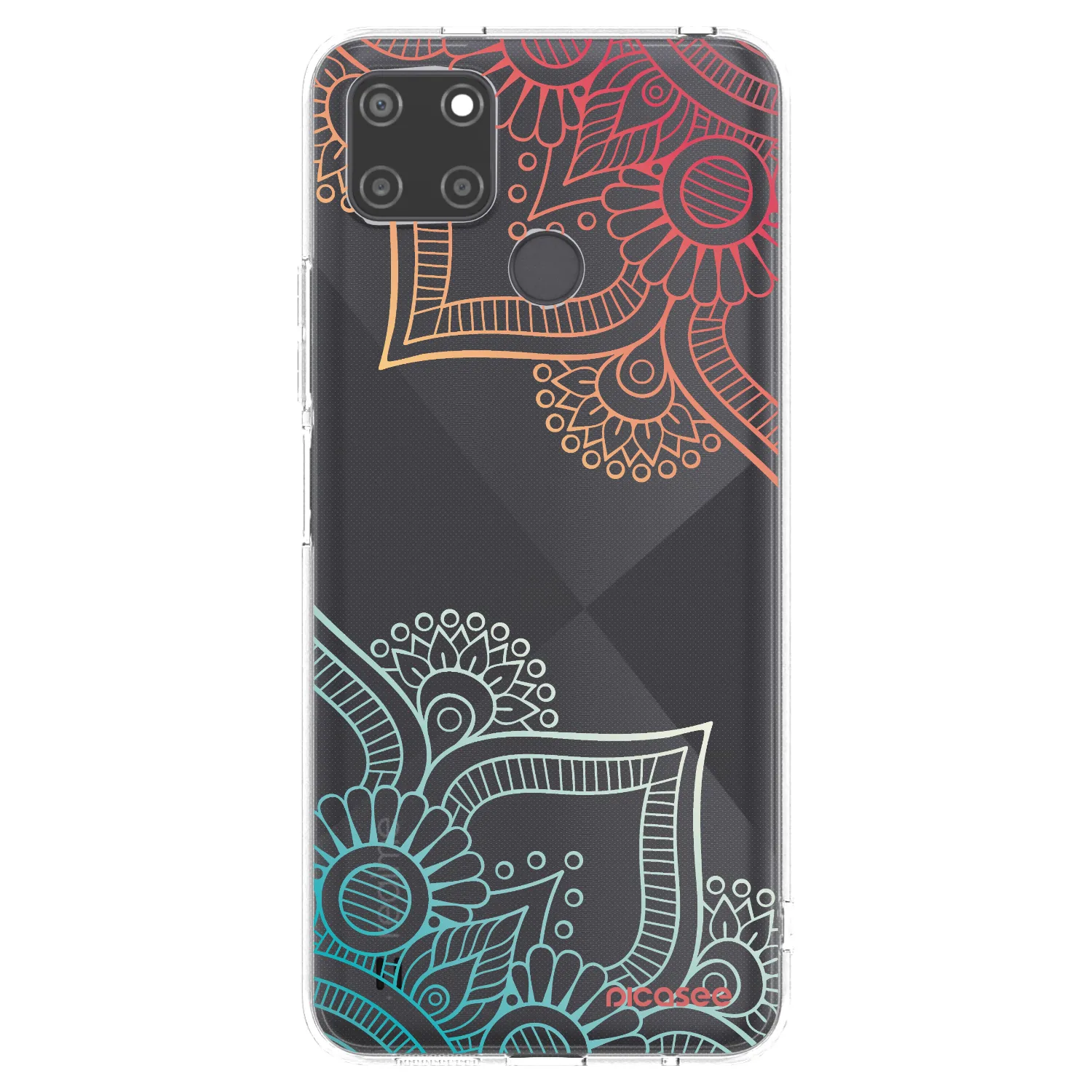 Picasee silikonska prozirna maskica za Realme C21Y - Flowers pattern