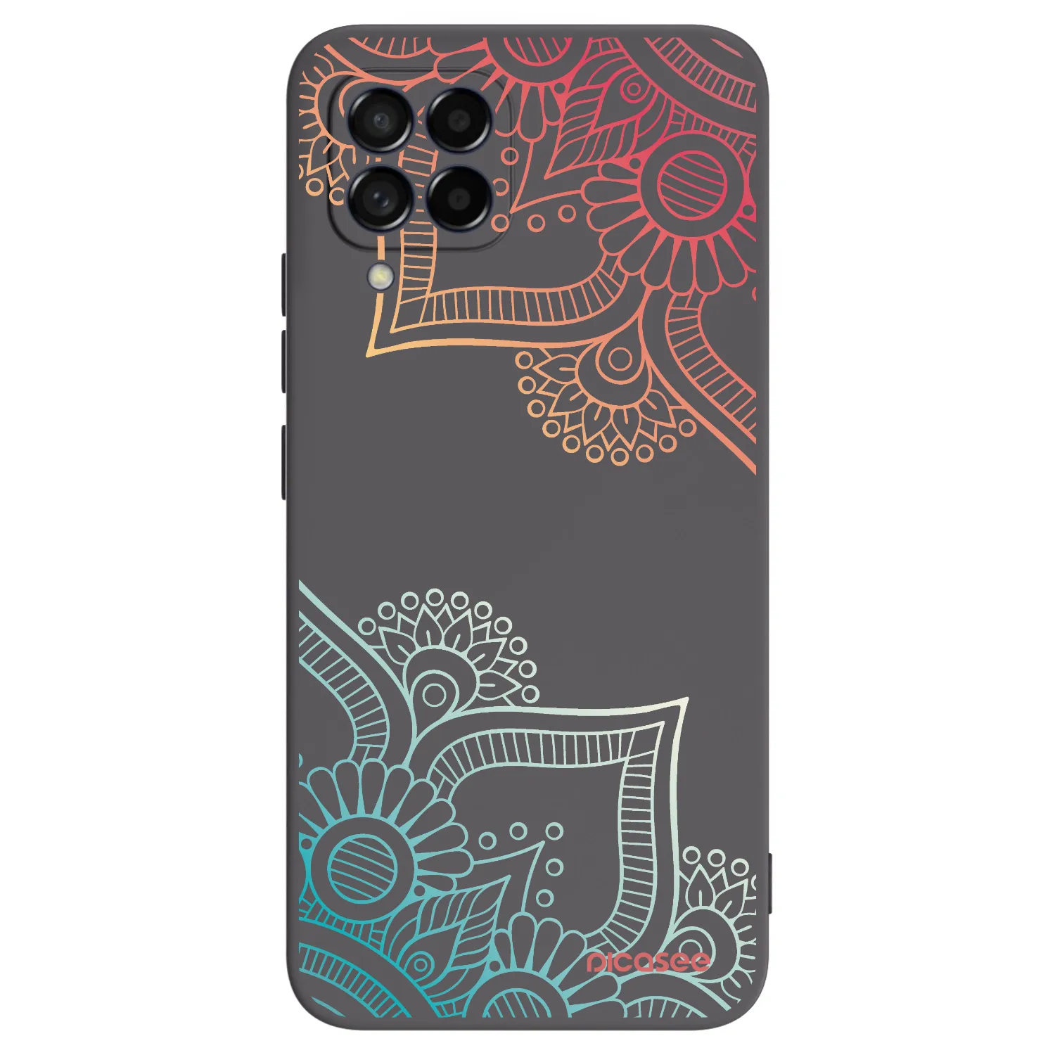 Picasee crna silikonska maskica za Samsung Galaxy M53 5G - Flowers pattern