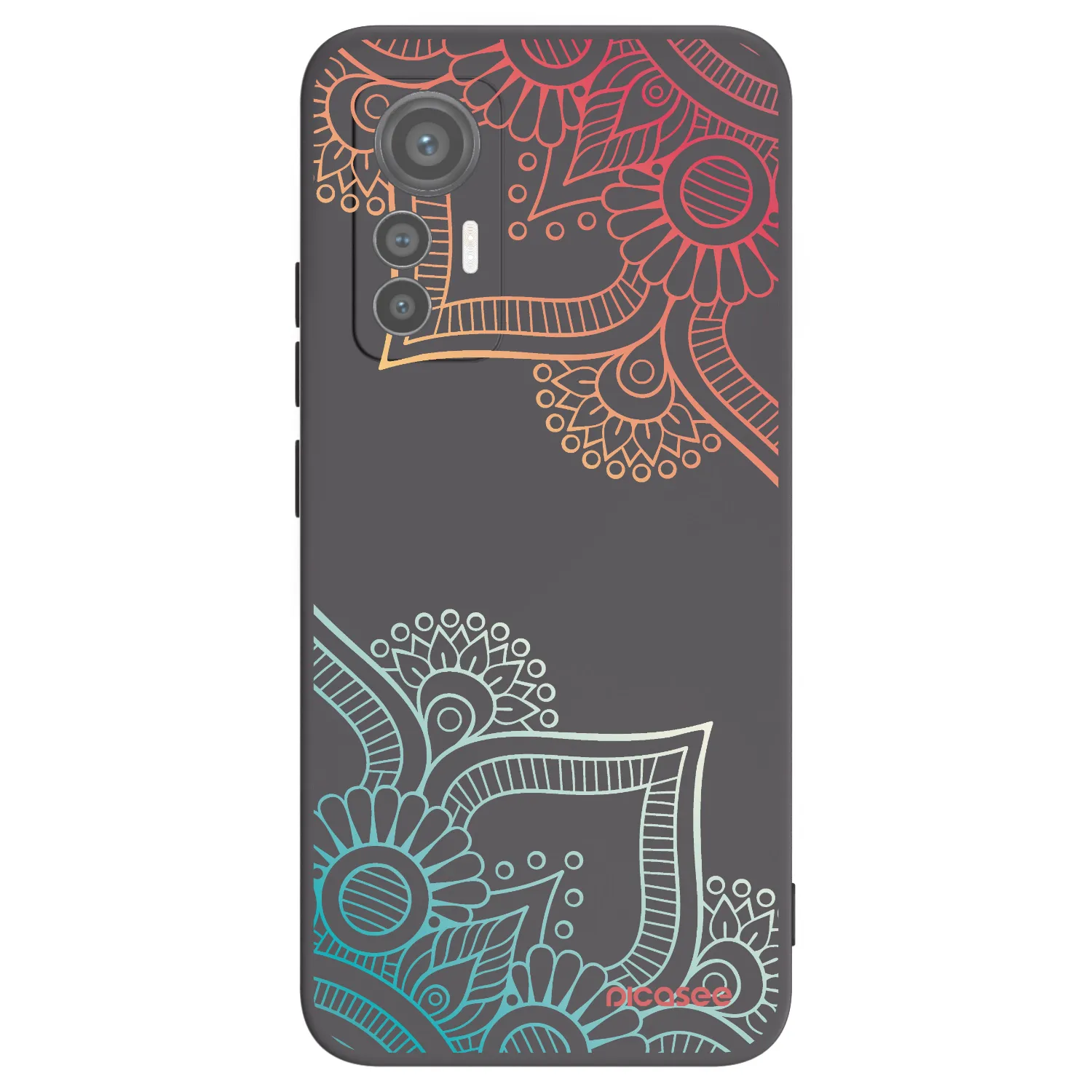 Picasee crna silikonska maskica za Xiaomi 12 Lite - Flowers pattern