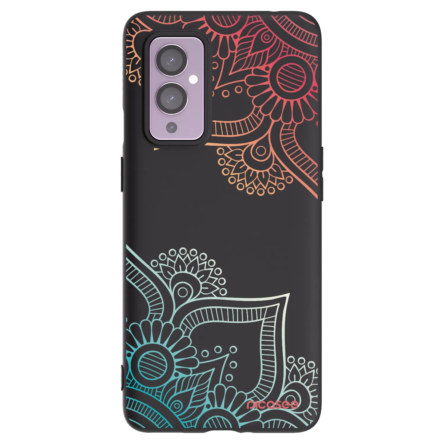 Picasee crna silikonska maskica za OnePlus 9 - Flowers pattern