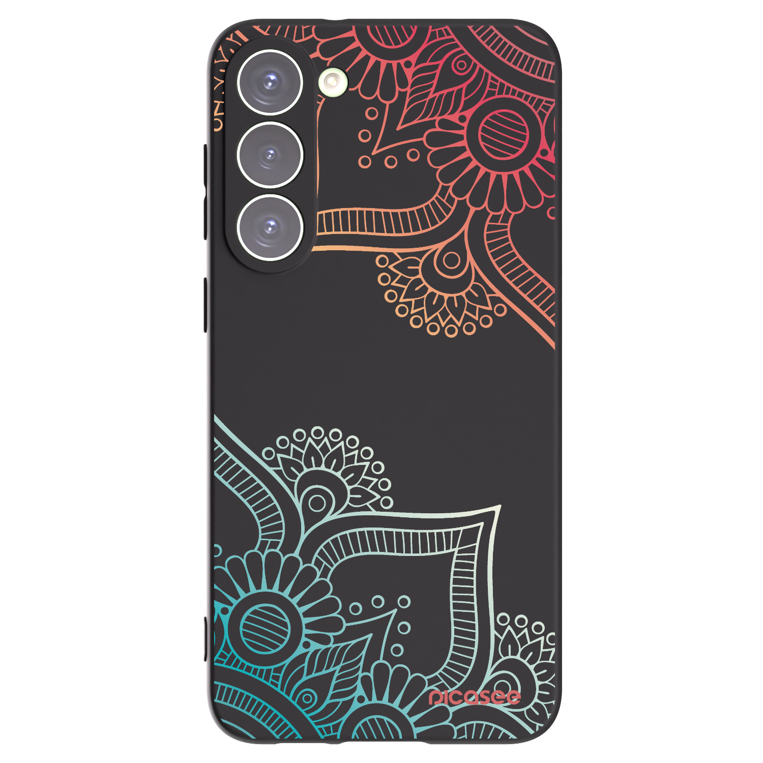 Picasee crna silikonska maskica za Samsung Galaxy S23+ 5G - Flowers pattern