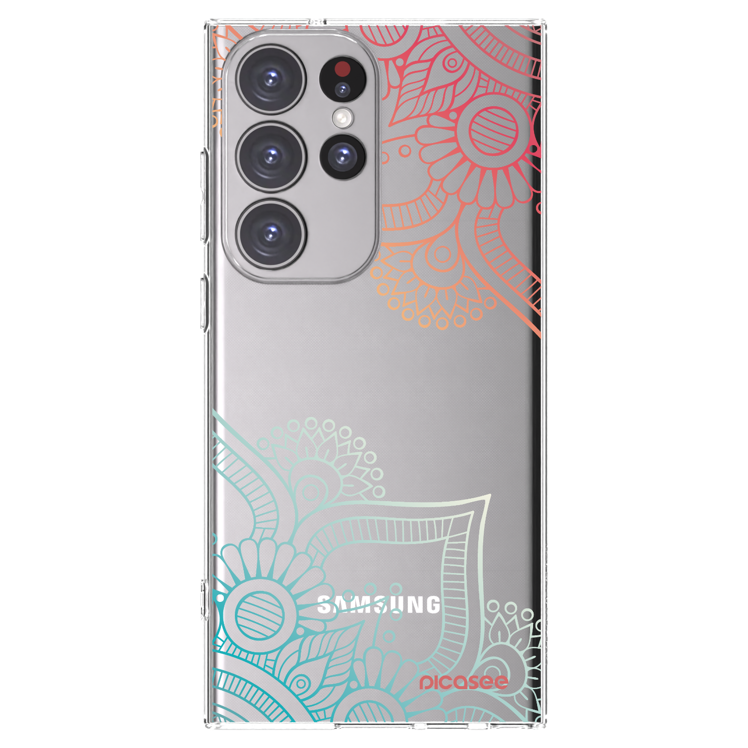 Picasee silikonska prozirna maskica za Samsung Galaxy S23 Ultra 5G - Flowers pattern