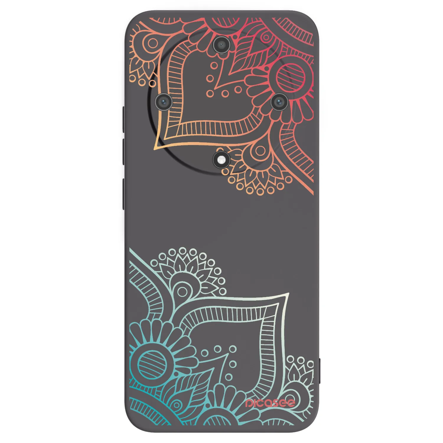 Picasee crna silikonska maskica za Honor Magic5 Lite 5G - Flowers pattern