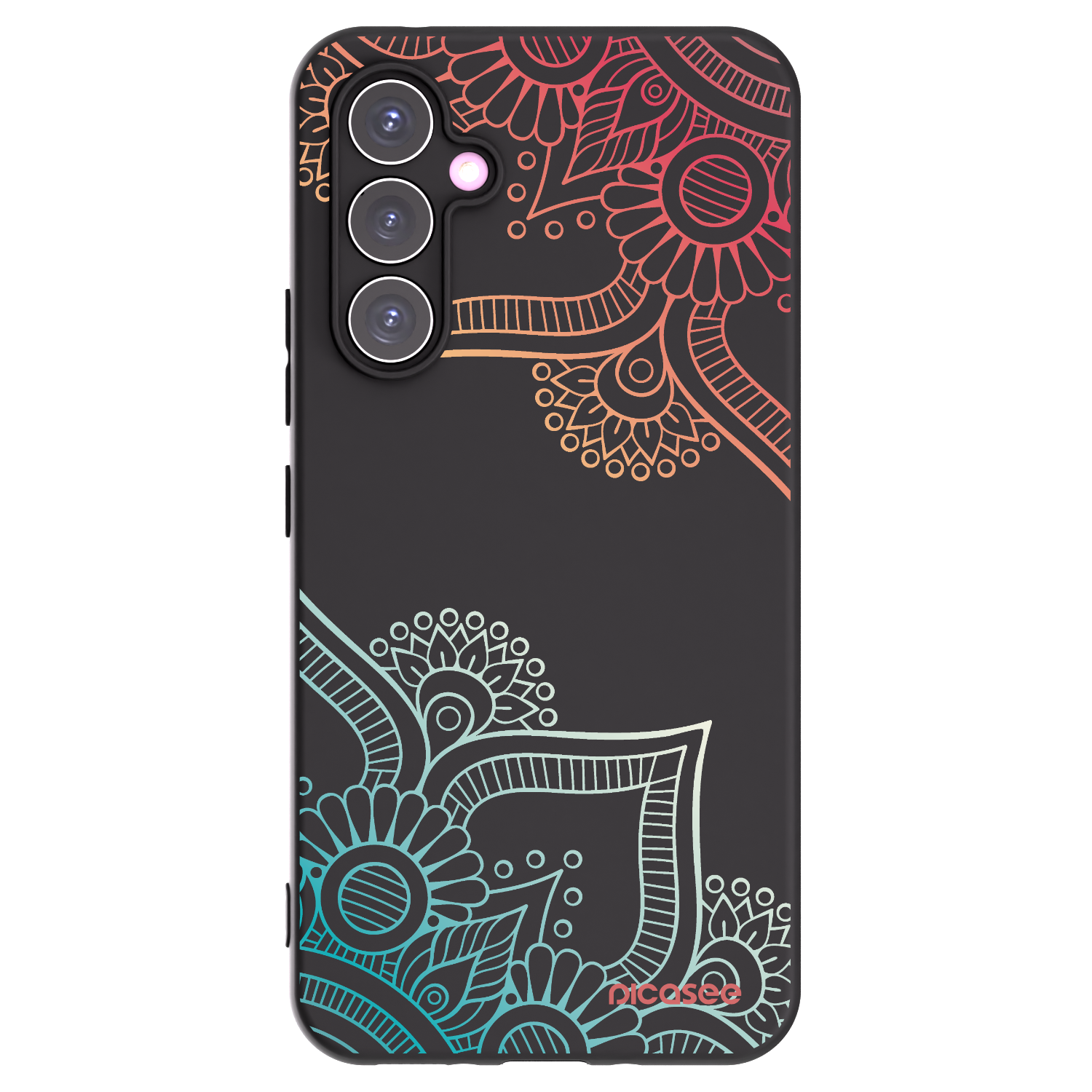 Picasee crna silikonska maskica za Samsung Galaxy A54 5G A546B - Flowers pattern
