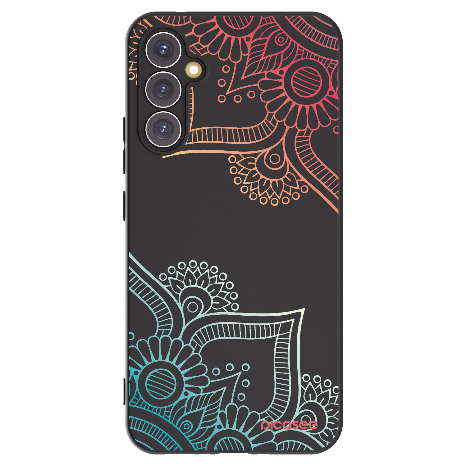 Picasee crna silikonska maskica za Samsung Galaxy A34 5G A346B - Flowers pattern