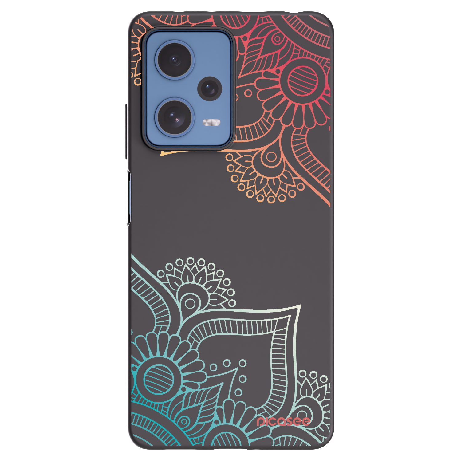 Picasee crna silikonska maskica za Xiaomi Redmi Note 12 Pro 5G - Flowers pattern