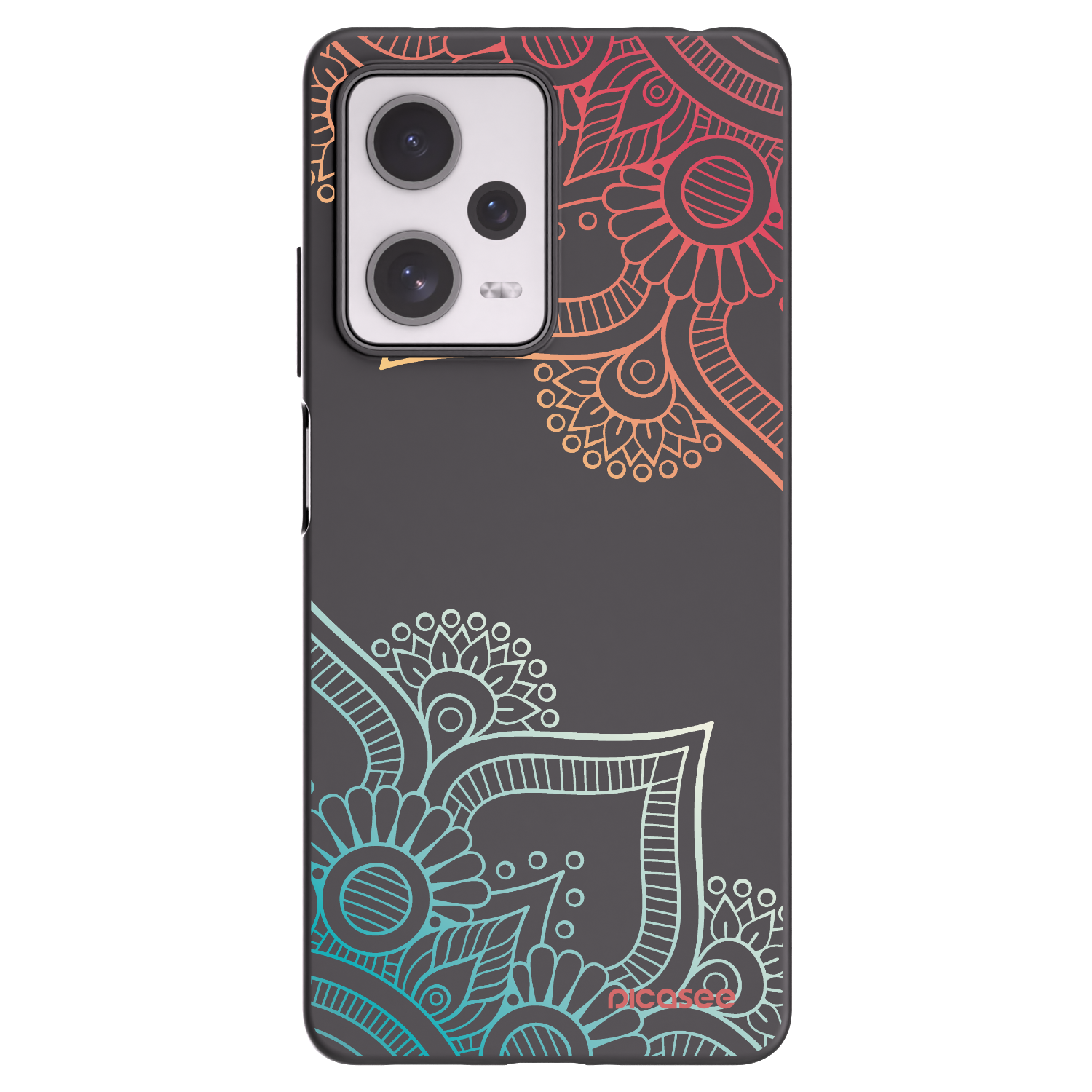 Picasee crna silikonska maskica za Xiaomi Redmi Note 12 Pro+ 5G - Flowers pattern