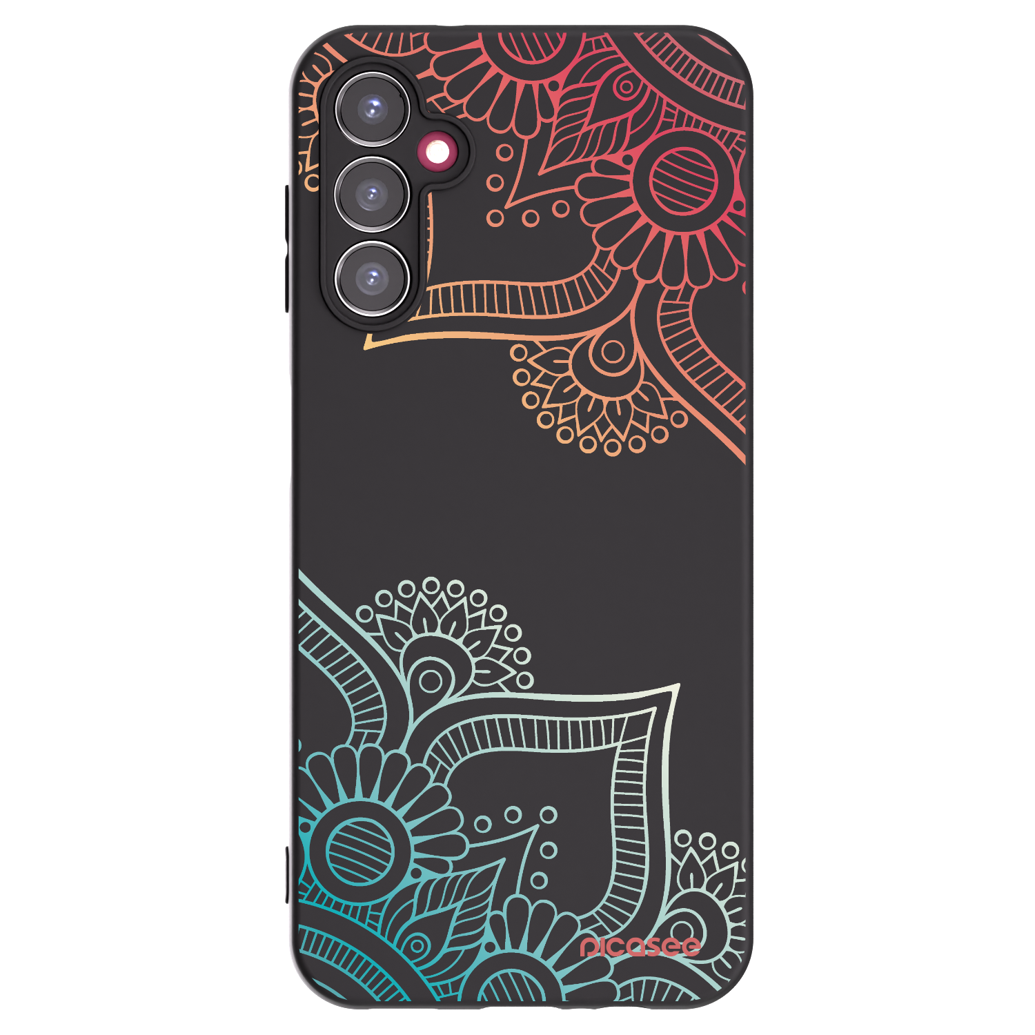 Picasee crna silikonska maskica za Samsung Galaxy A14 4G A145R - Flowers pattern