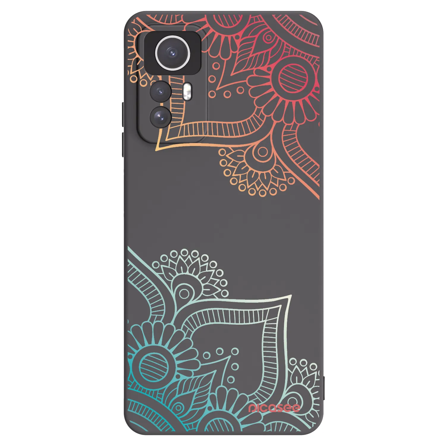 Picasee crna silikonska maskica za Xiaomi Redmi Note 12S - Flowers pattern