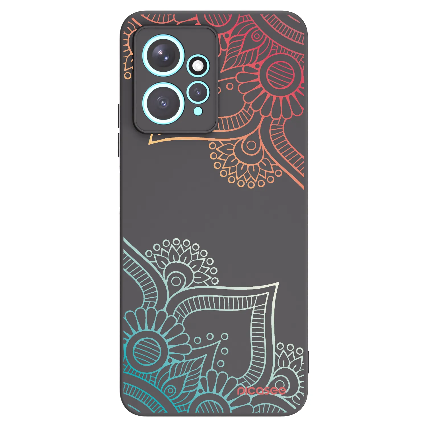 Picasee crna silikonska maskica za Xiaomi Redmi Note 12 4G - Flowers pattern