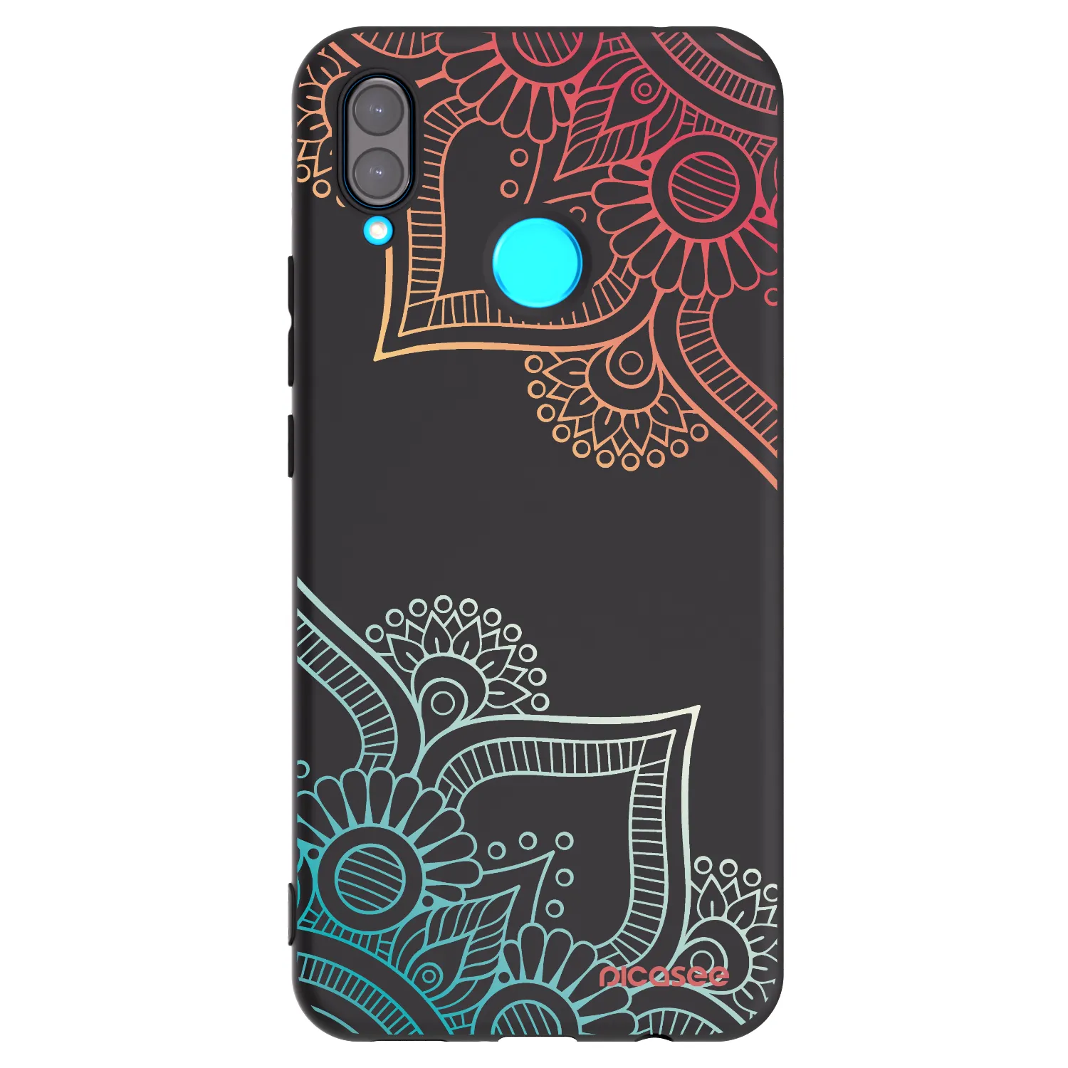 Picasee crna silikonska maskica za Huawei Nova 3 - Flowers pattern