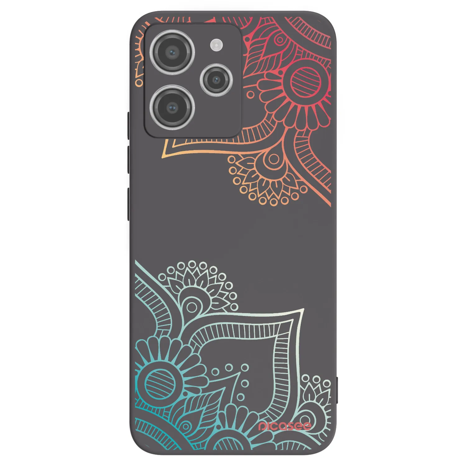 Picasee crna silikonska maskica za Xiaomi Redmi 12 4G - Flowers pattern