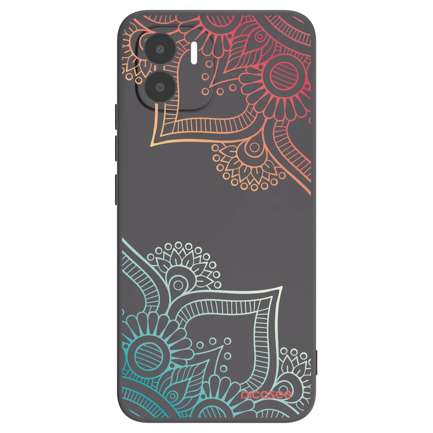 Picasee crna silikonska maskica za Xiaomi Redmi A2 - Flowers pattern