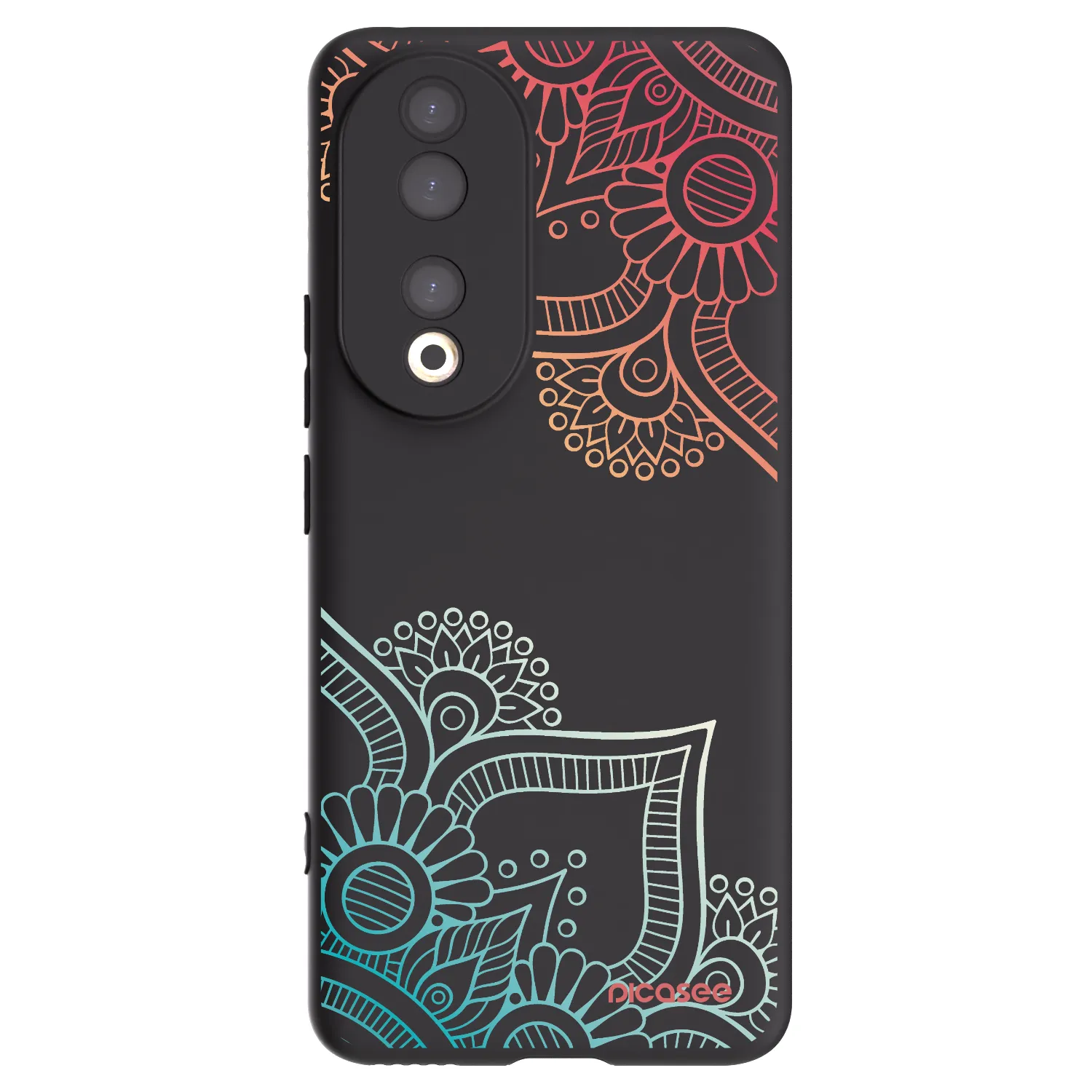 Picasee crna silikonska maskica za Honor 90 5G - Flowers pattern