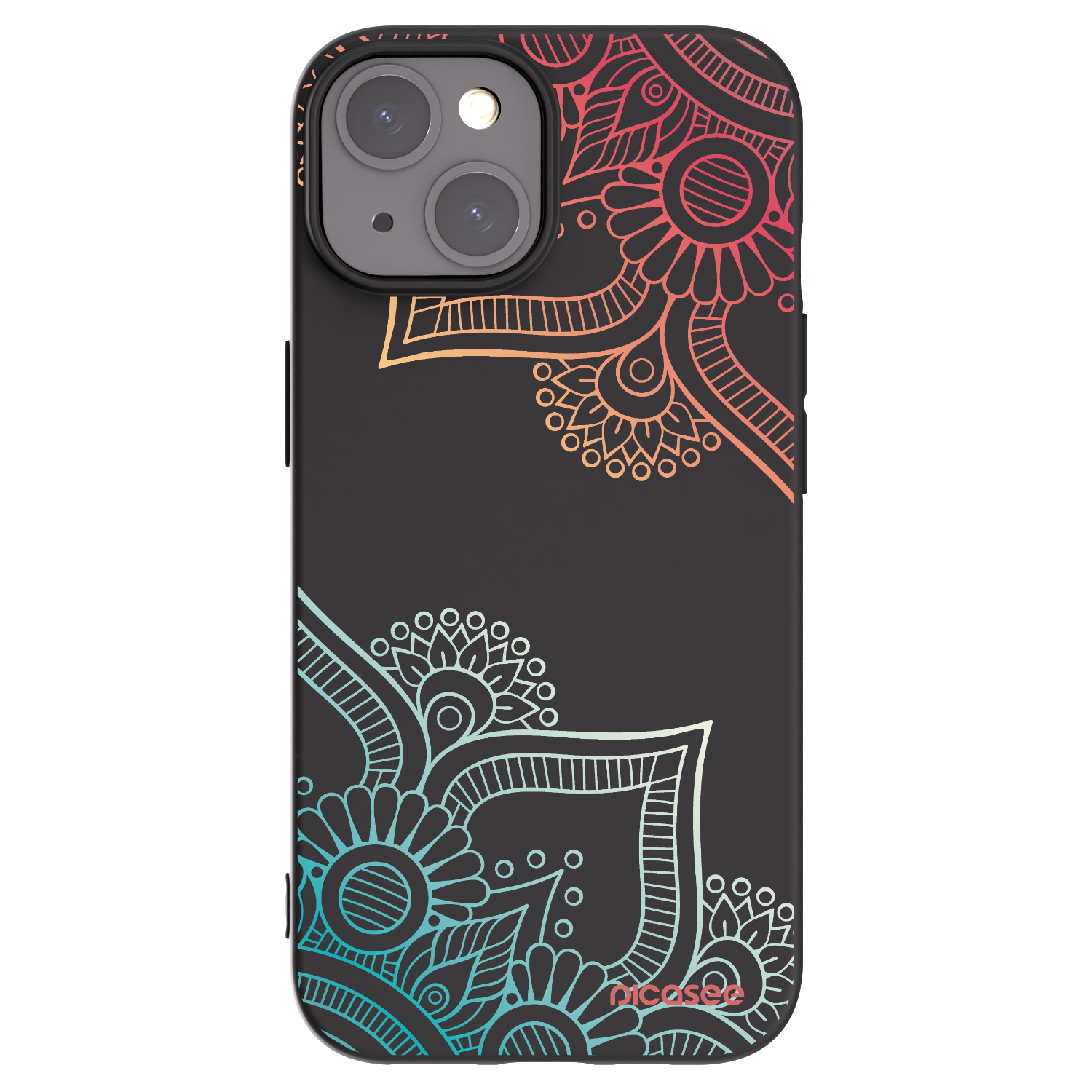 Picasee crna silikonska maskica za Apple iPhone 15 - Flowers pattern