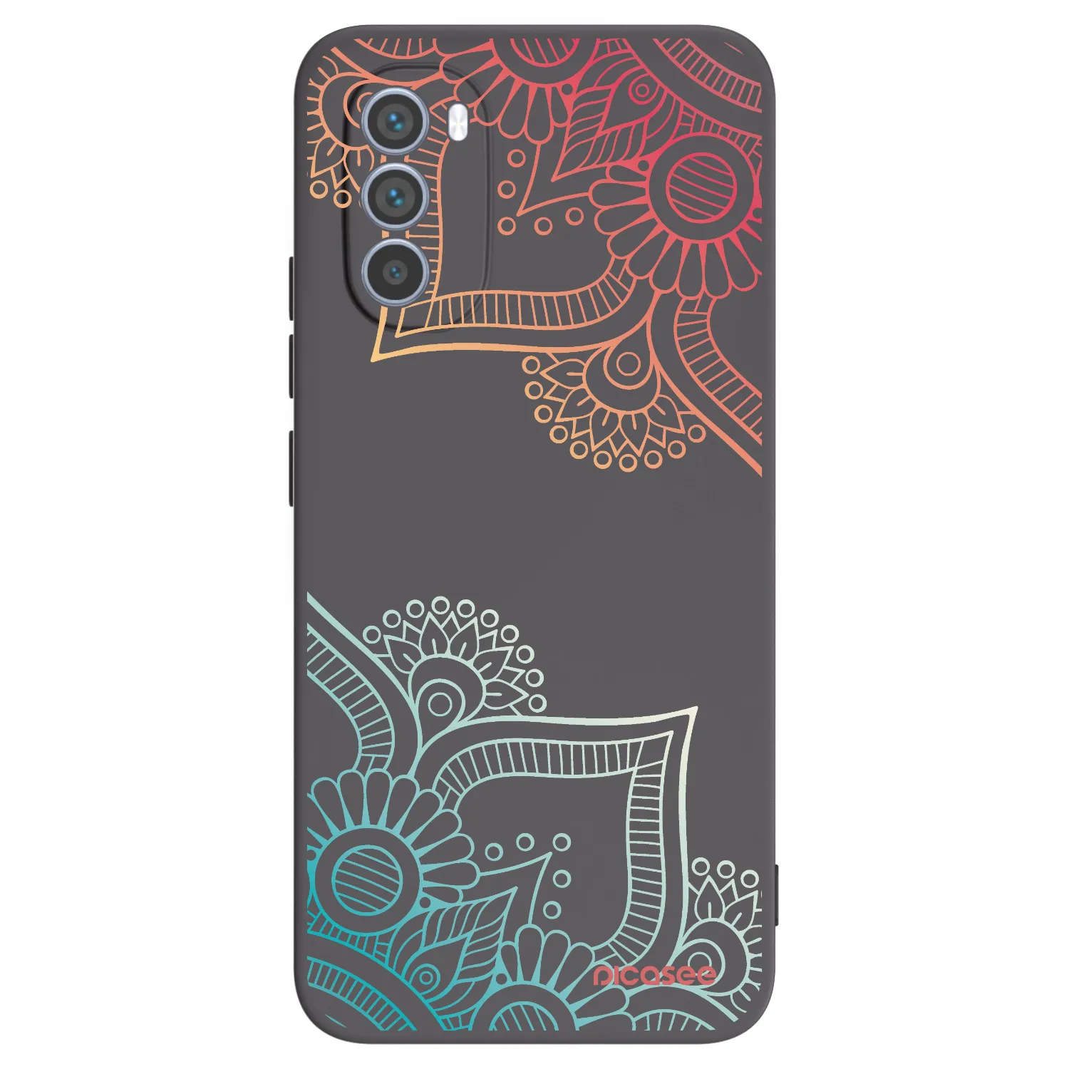 Picasee crna silikonska maskica za Motorola Moto G62 - Flowers pattern
