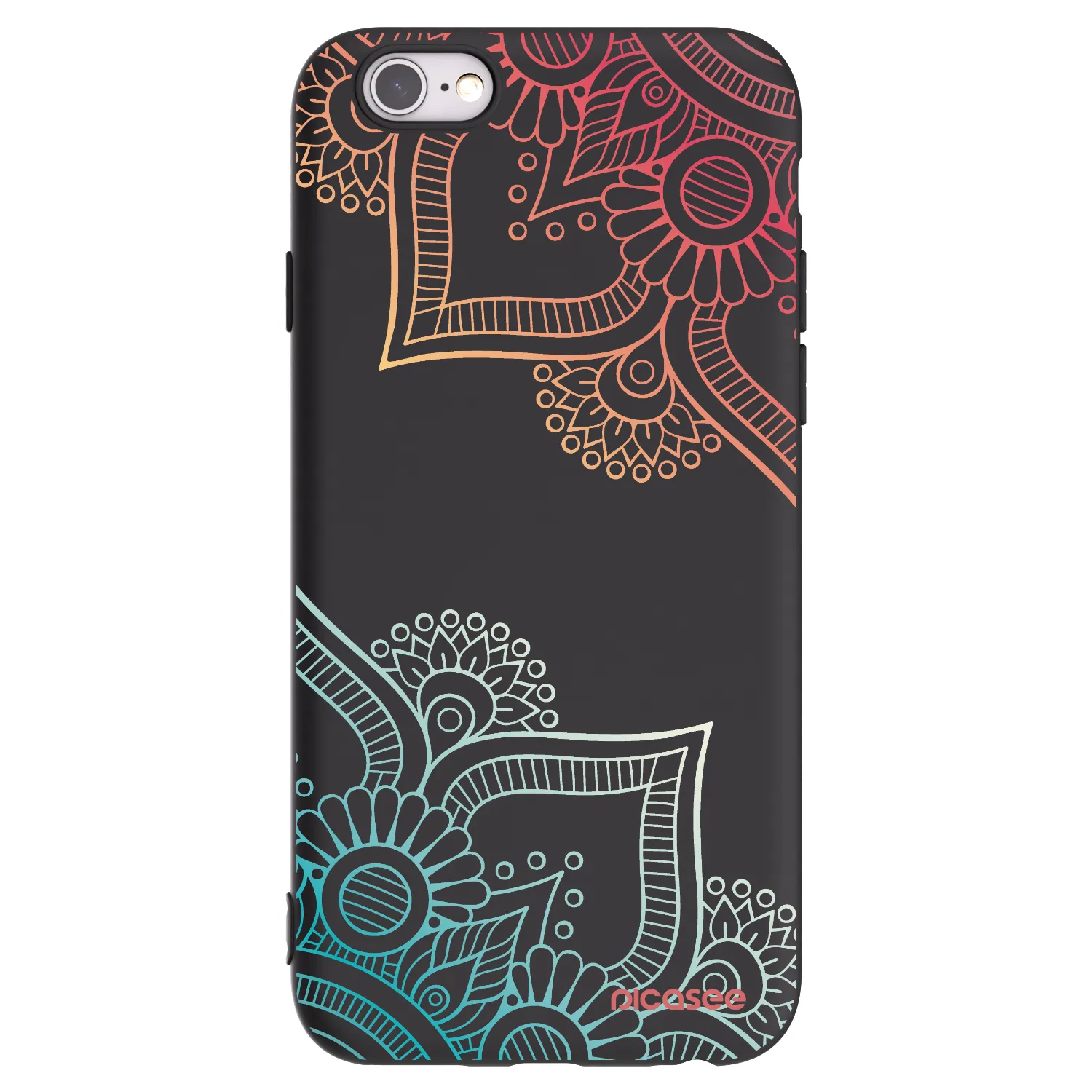 Picasee crna silikonska maskica za Apple iPhone 6/6S - Flowers pattern