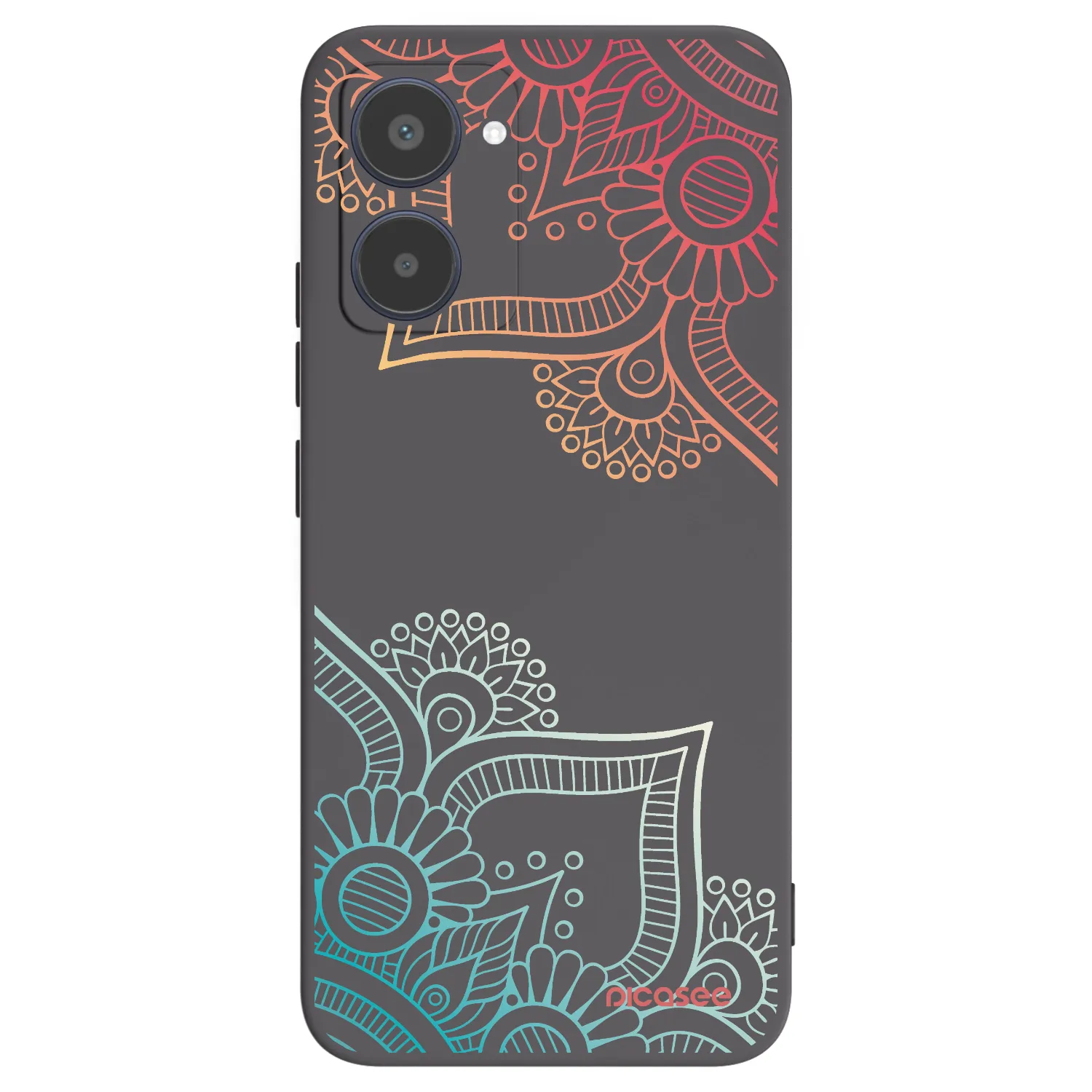 Picasee crna silikonska maskica za Realme 10 4G - Flowers pattern