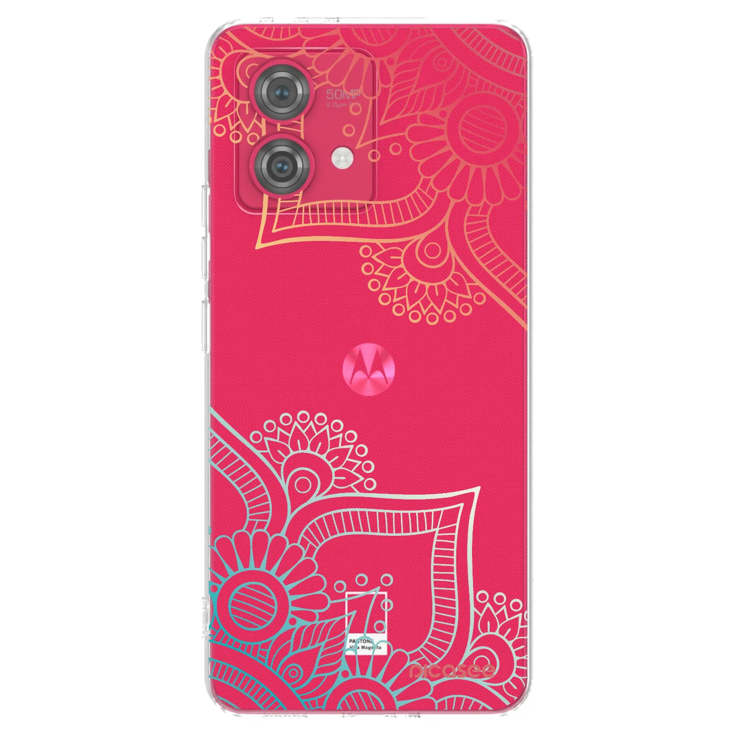 Picasee silikonska prozirna maskica za Motorola Moto G84 5G - Flowers pattern