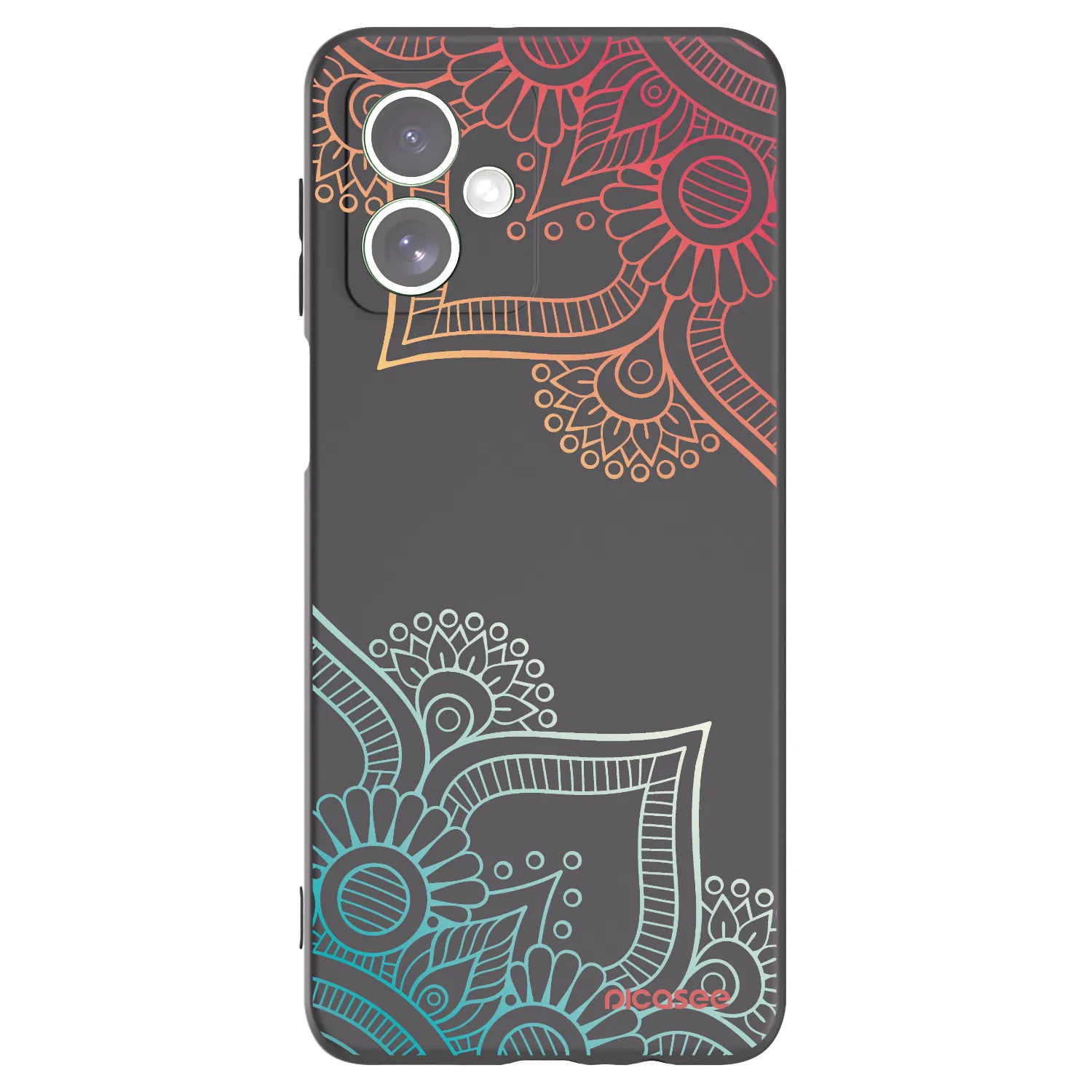 Picasee crna silikonska maskica za Motorola Moto G54 5G - Flowers pattern