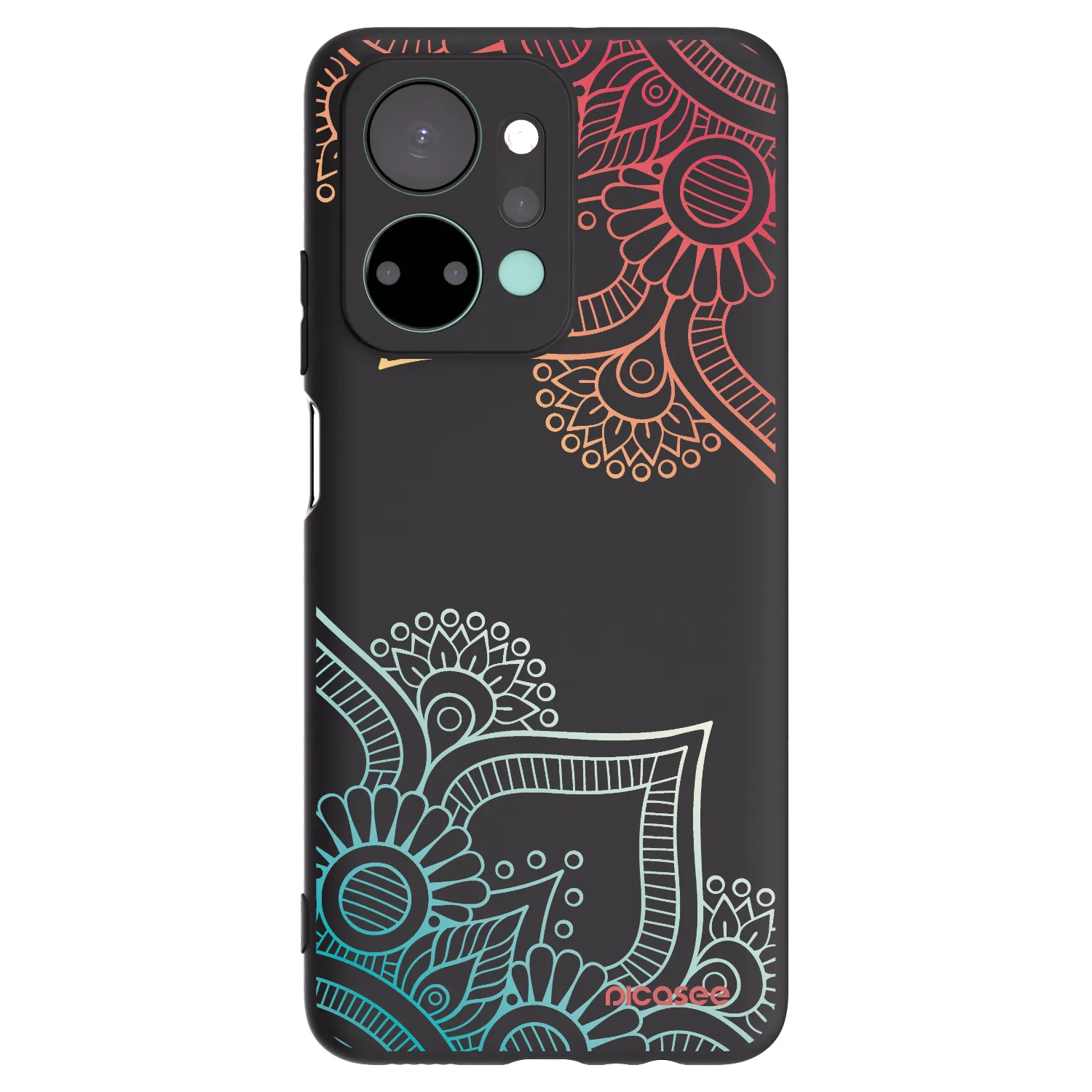 Picasee crna silikonska maskica za Honor X7a - Flowers pattern