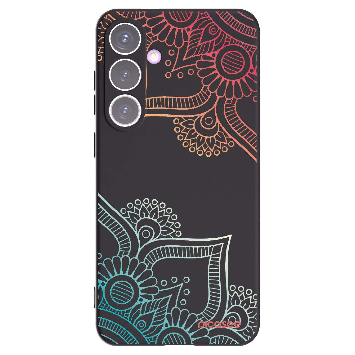 Picasee crna silikonska maskica za Samsung Galaxy S24+ S926B 5G - Flowers pattern