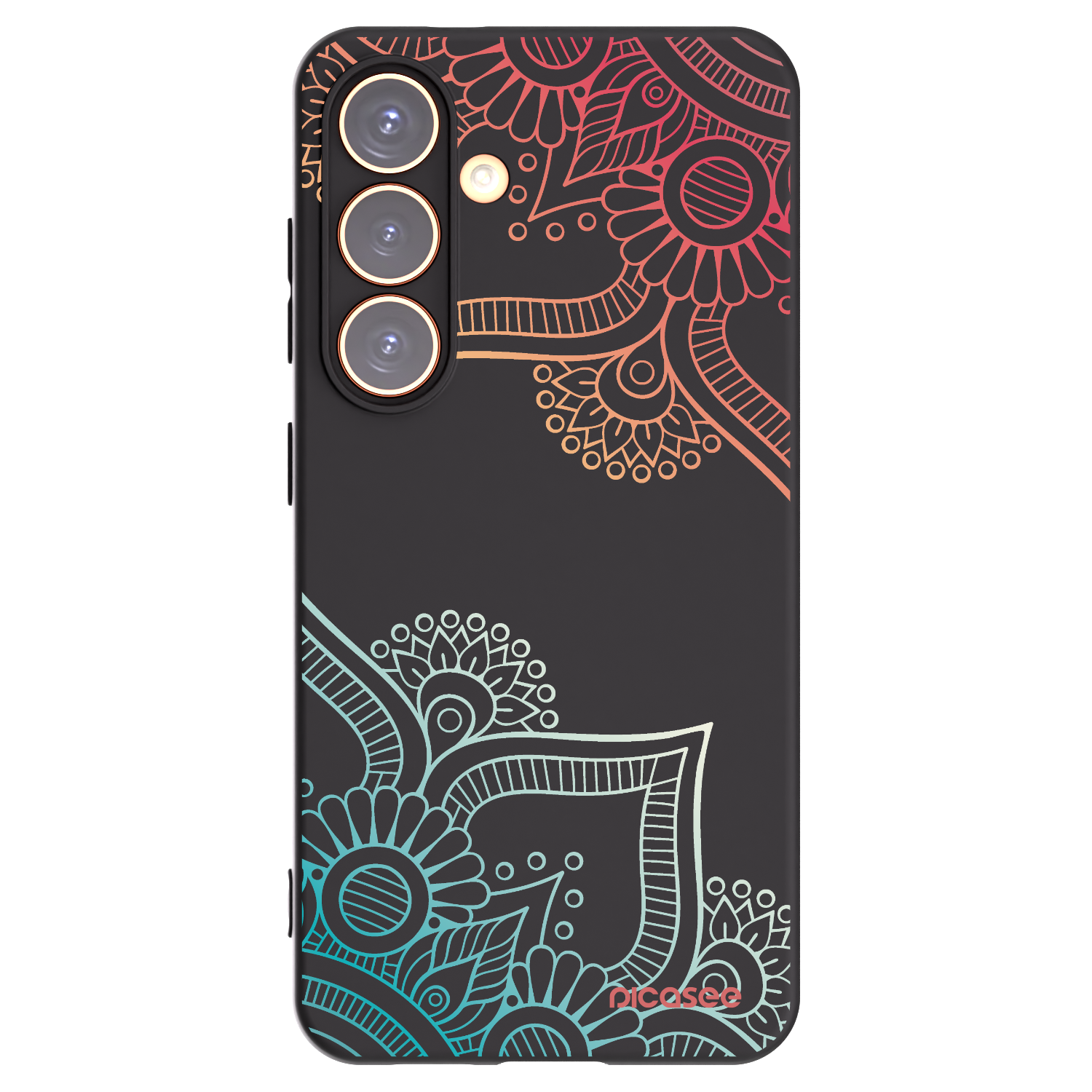 Picasee crna silikonska maskica za Samsung Galaxy S24 S921B 5G - Flowers pattern