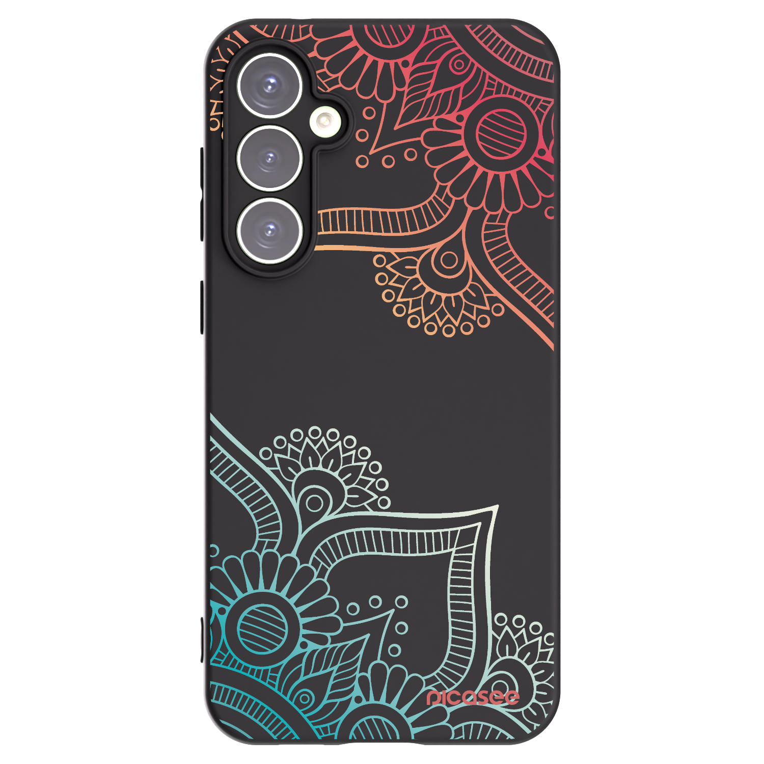 Picasee crna silikonska maskica za Samsung Galaxy S23 FE S711B - Flowers pattern