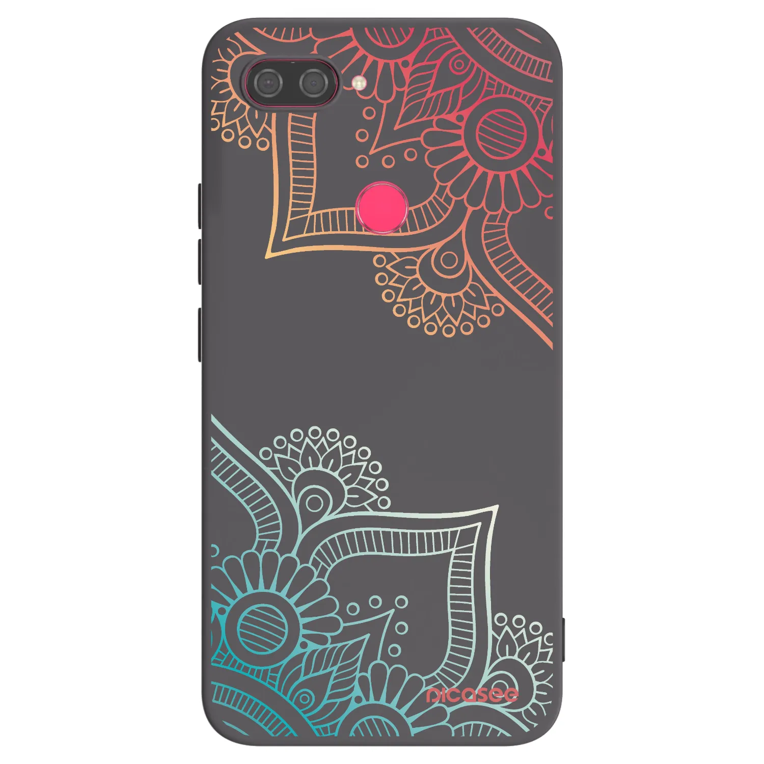 Picasee crna silikonska maskica za Xiaomi Mi 8 Lite - Flowers pattern