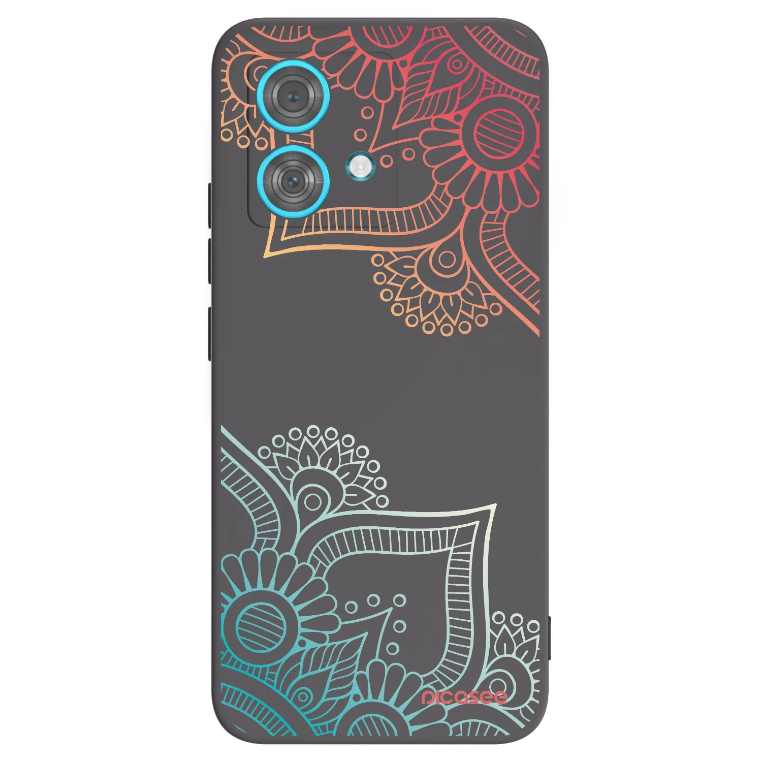 Picasee crna silikonska maskica za Motorola Edge 40 Neo - Flowers pattern