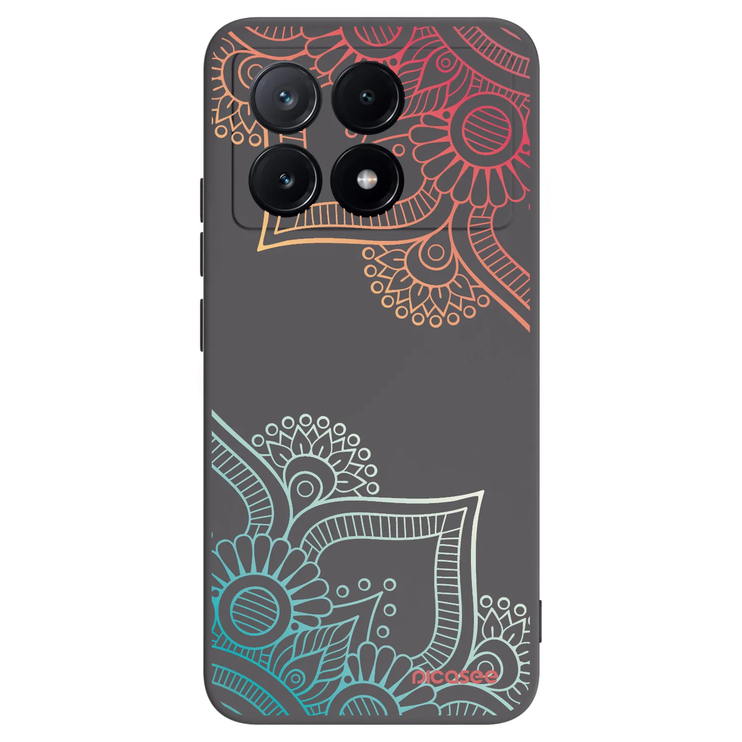 Picasee crna silikonska maskica za Xiaomi Poco X6 Pro - Flowers pattern