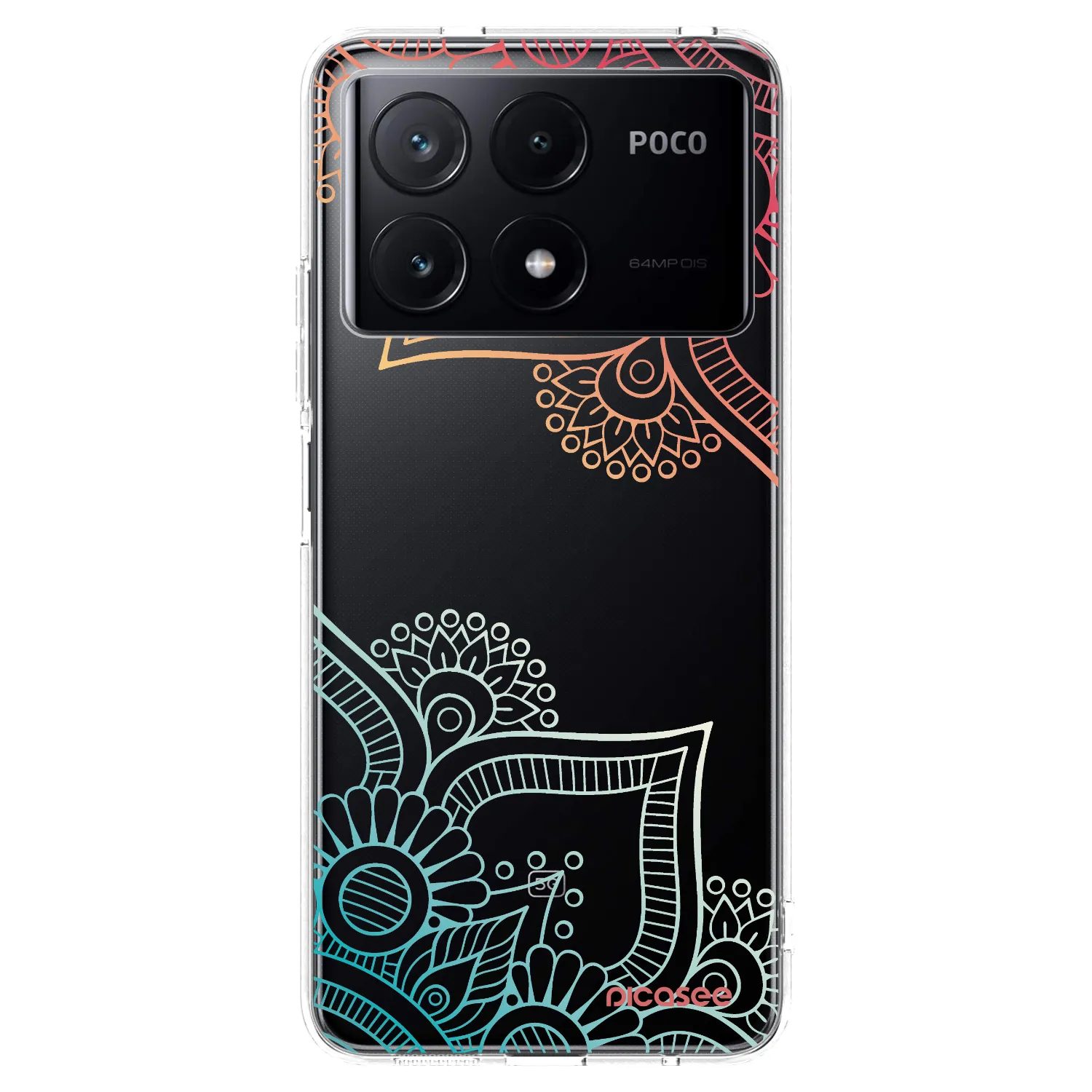 Picasee silikonska prozirna maskica za Xiaomi Poco X6 Pro - Flowers pattern