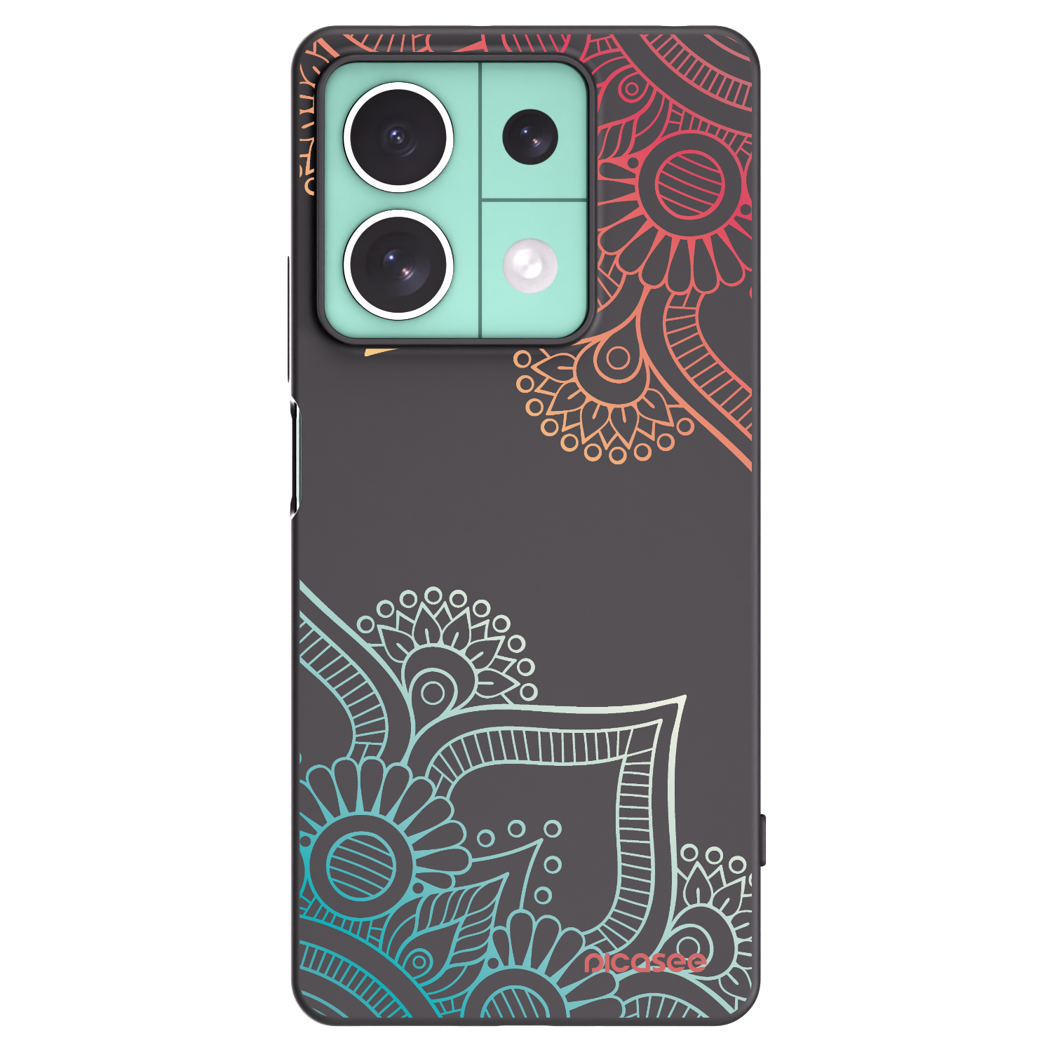 Picasee crna silikonska maskica za Xiaomi Redmi Note 13 5G - Flowers pattern