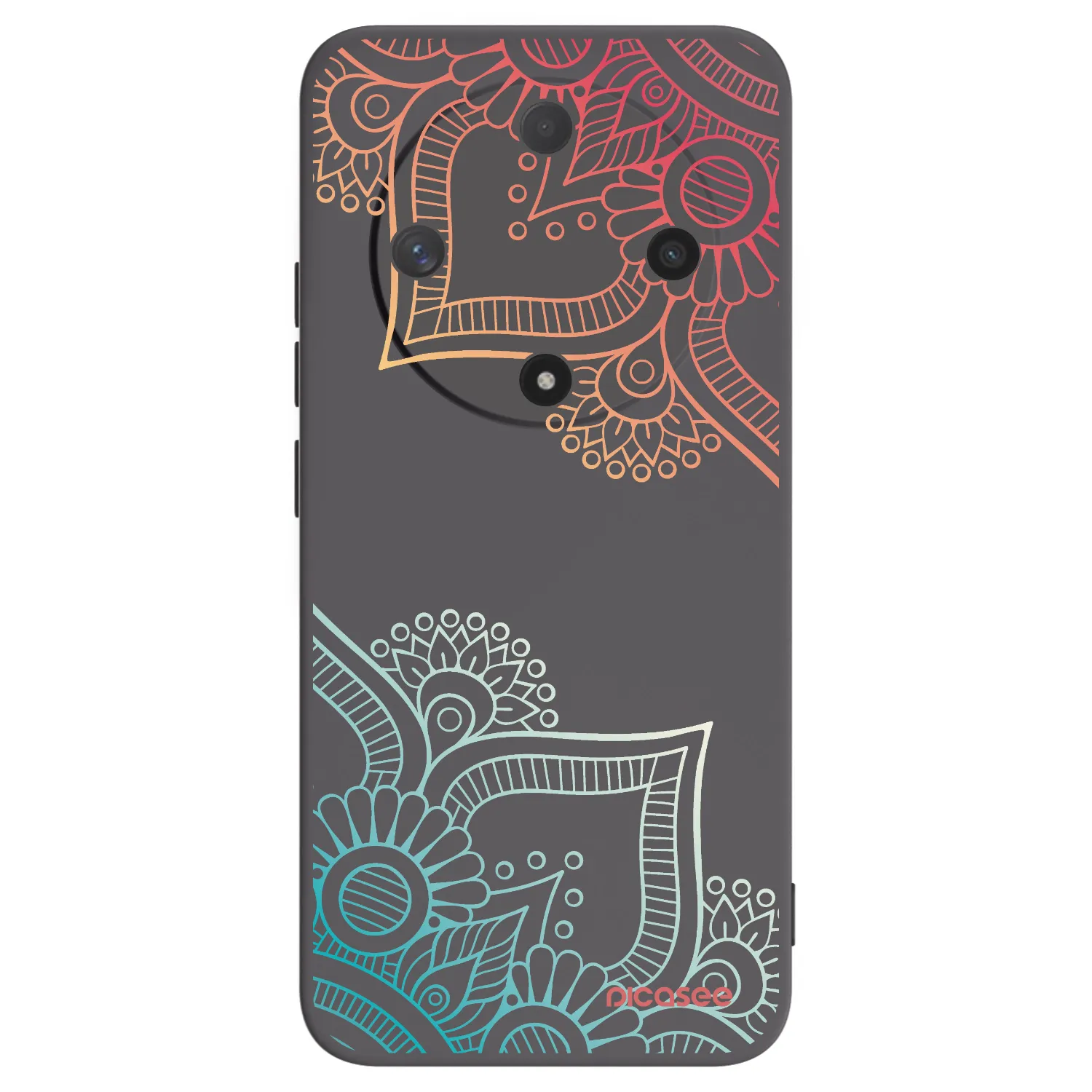 Picasee crna silikonska maskica za Honor Magic6 Lite 5G - Flowers pattern