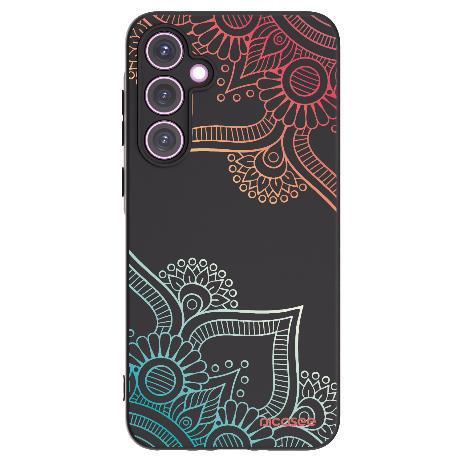Picasee crna silikonska maskica za Samsung Galaxy A35 5G A356B - Flowers pattern