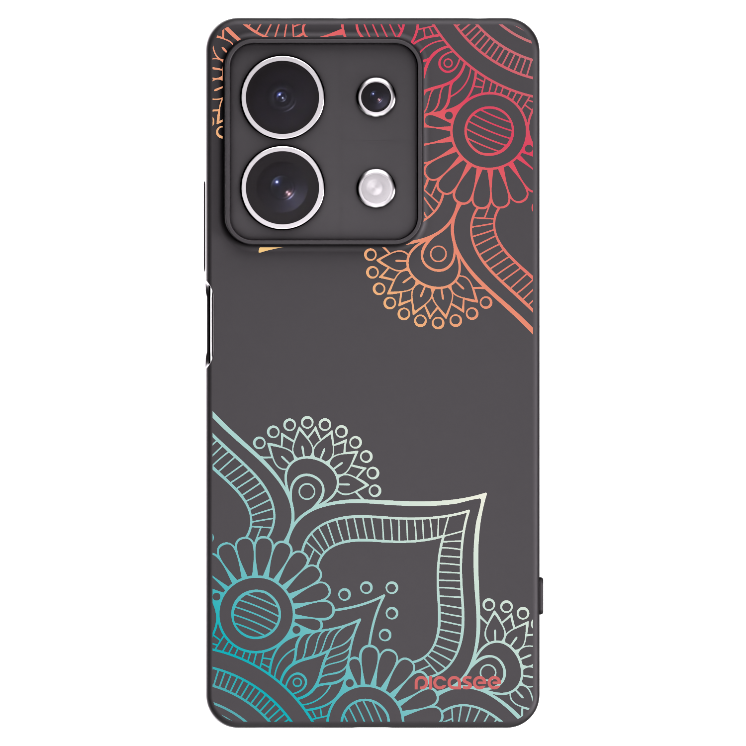 Picasee crna silikonska maskica za Xiaomi Redmi Note 13 4G - Flowers pattern