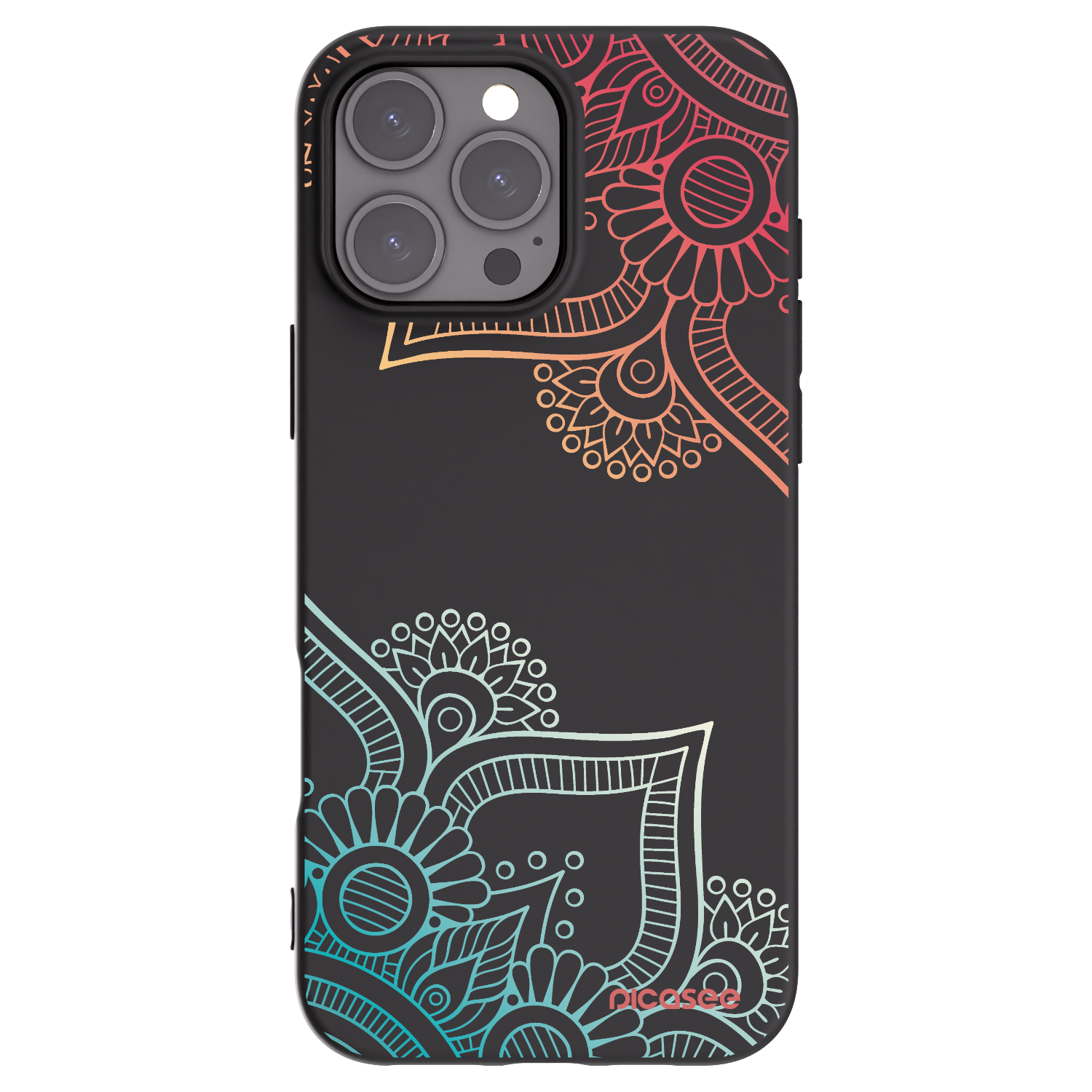Picasee crna silikonska maskica za Apple iPhone 16 Pro Max - Flowers pattern