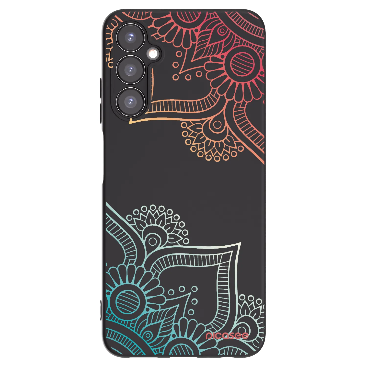 Picasee crna silikonska maskica za Samsung Galaxy A05s A057G - Flowers pattern