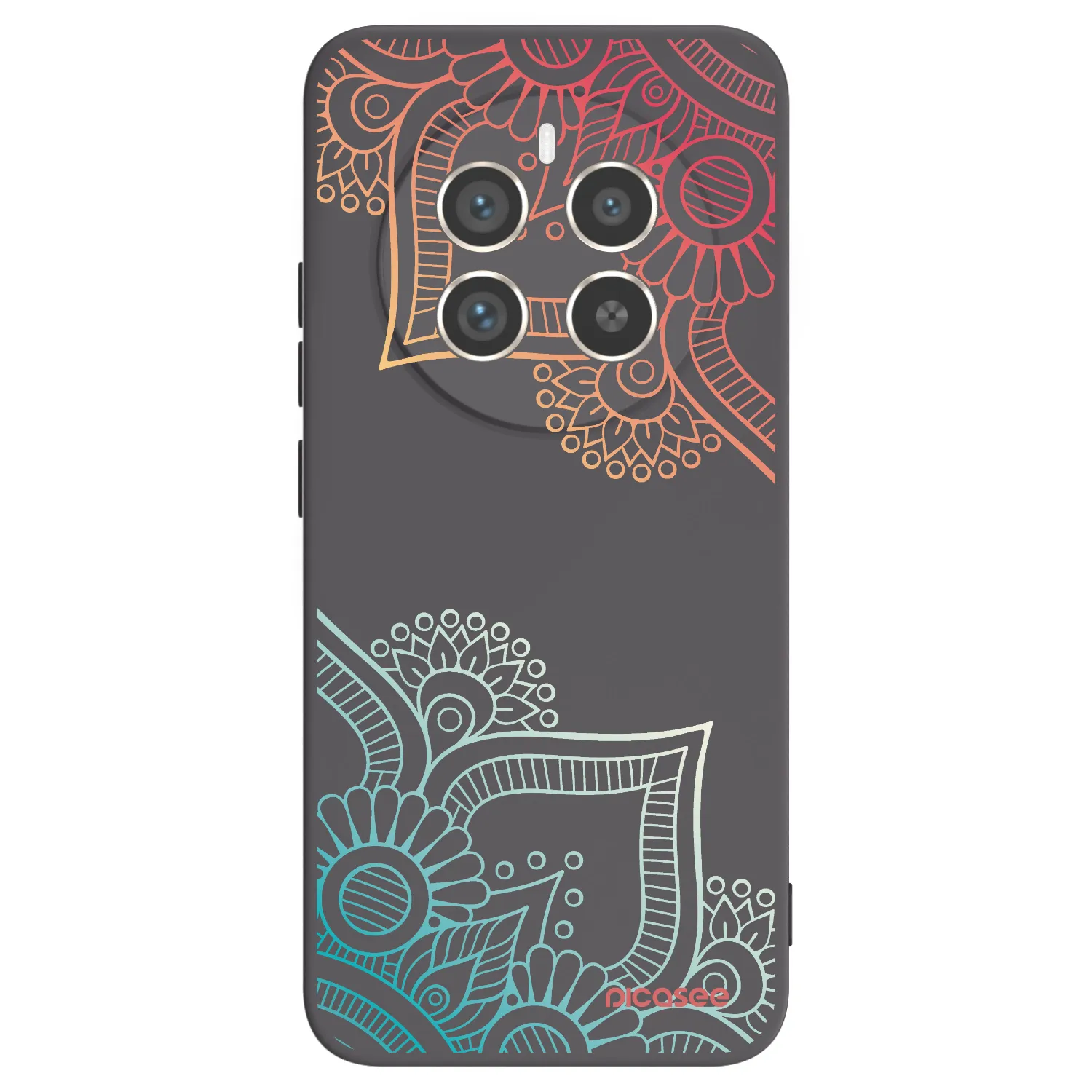 Picasee crna silikonska maskica za Realme 12 Pro 5G - Flowers pattern