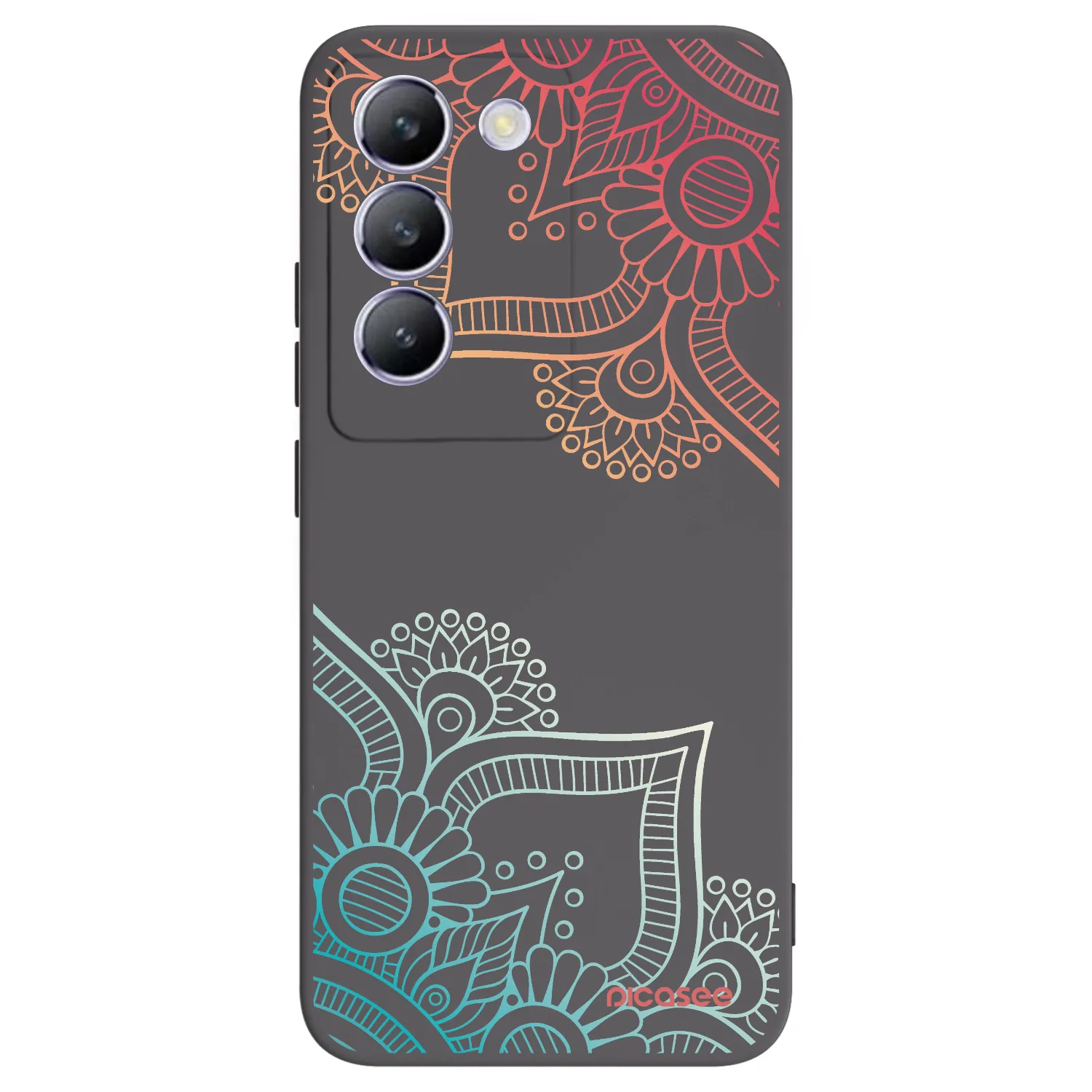 Picasee crna silikonska maskica za Vivo V40 SE 5G - Flowers pattern