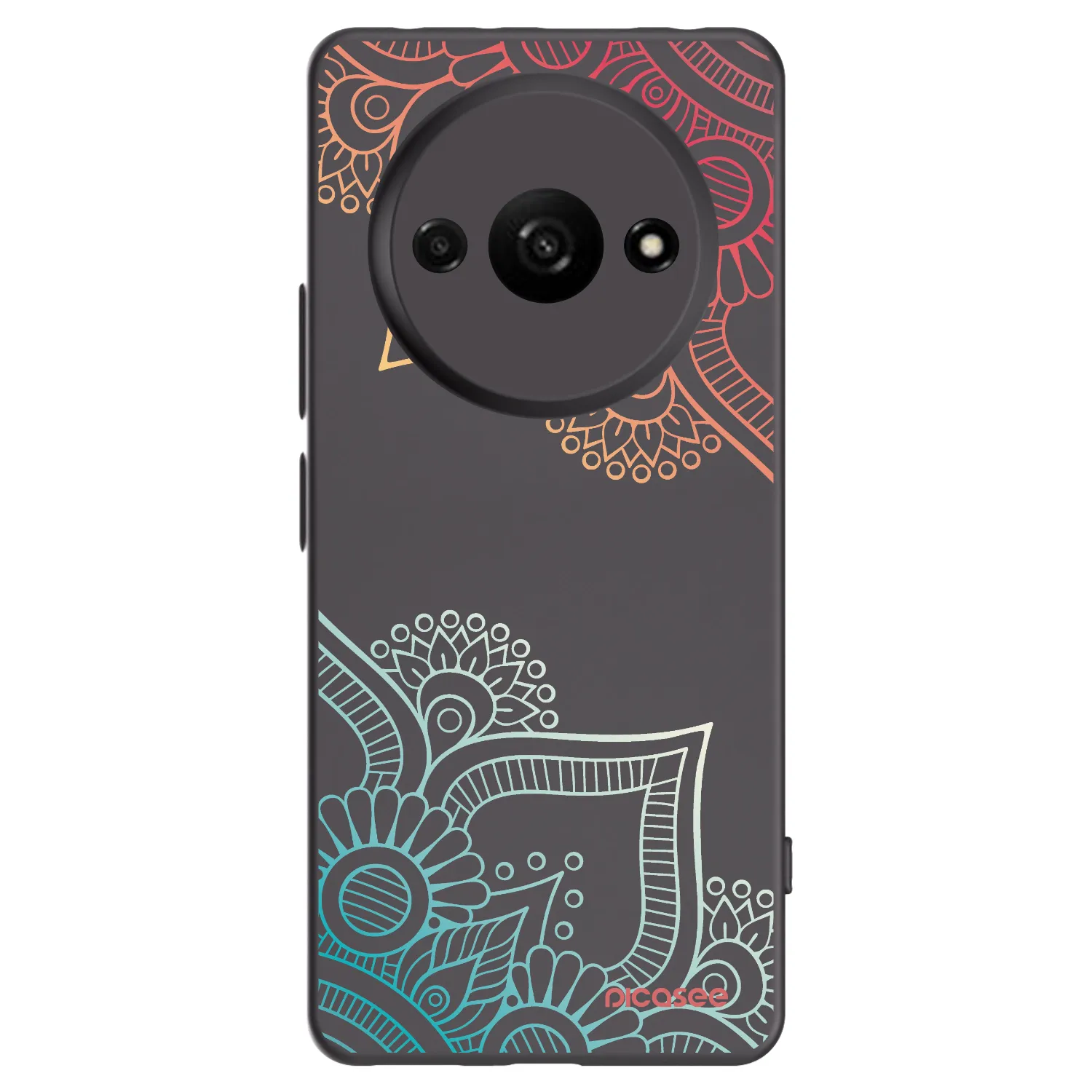 Picasee crna silikonska maskica za Xiaomi Redmi A3 - Flowers pattern
