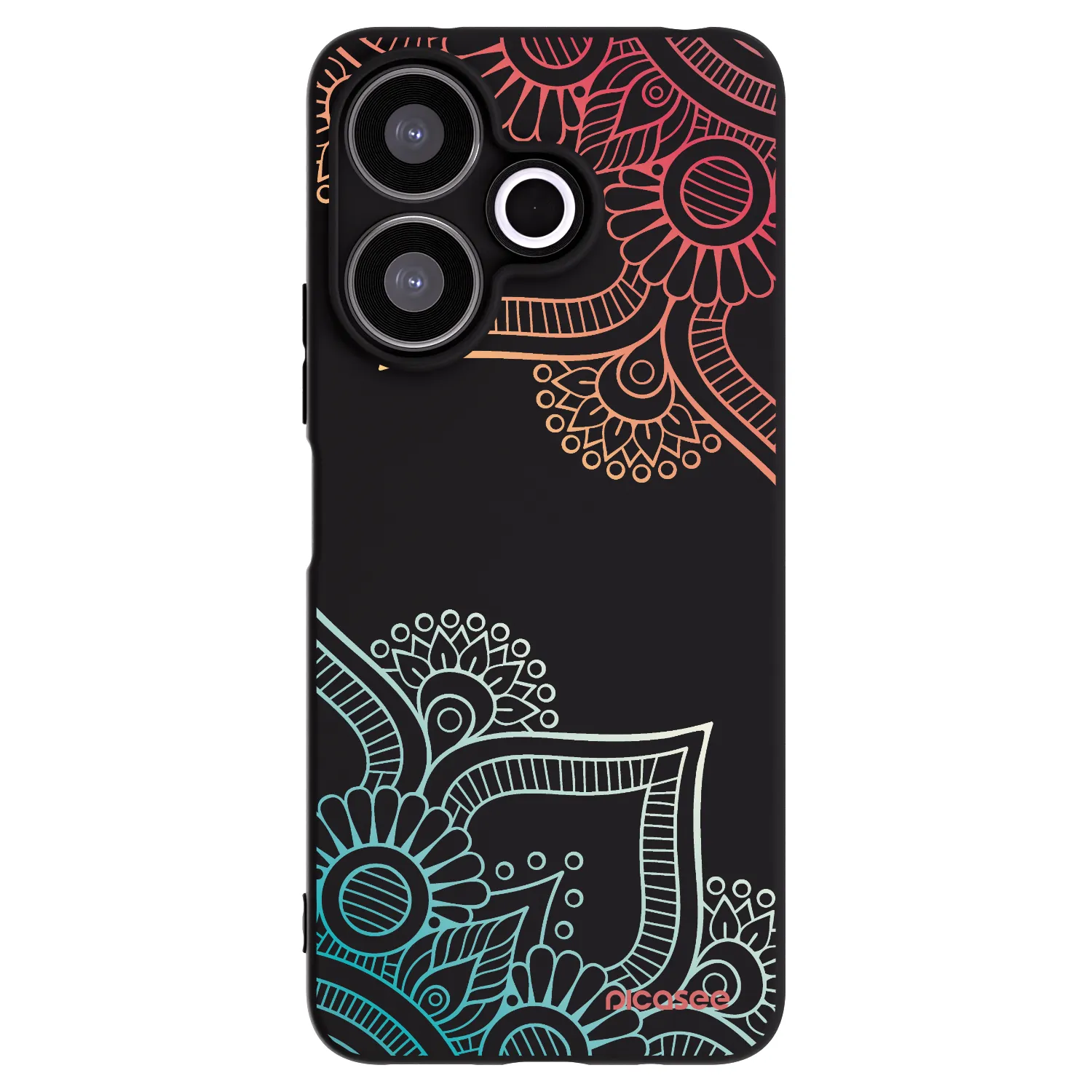 Picasee crna silikonska maskica za Xiaomi Redmi 13 4G - Flowers pattern