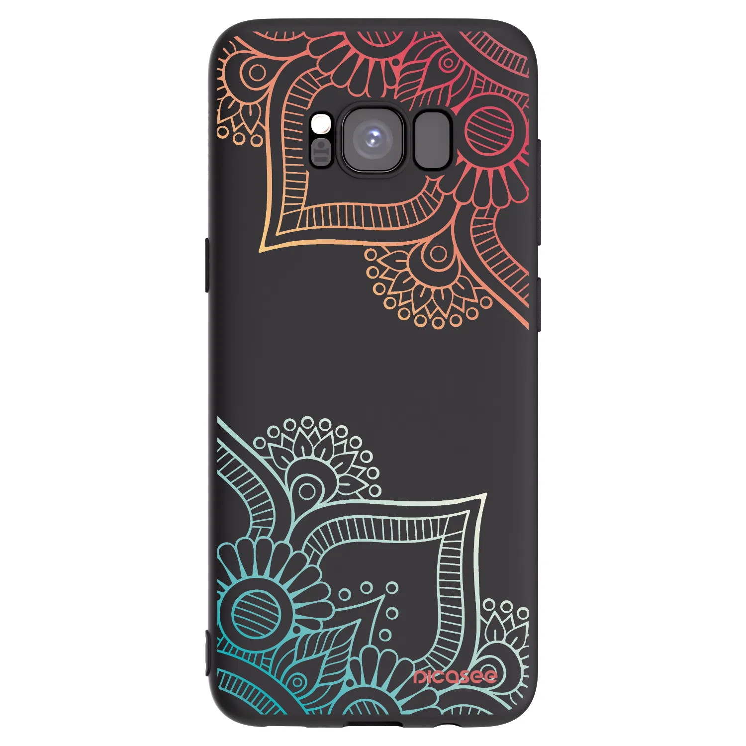 Picasee crna silikonska maskica za Samsung Galaxy S8 G950F - Flowers pattern