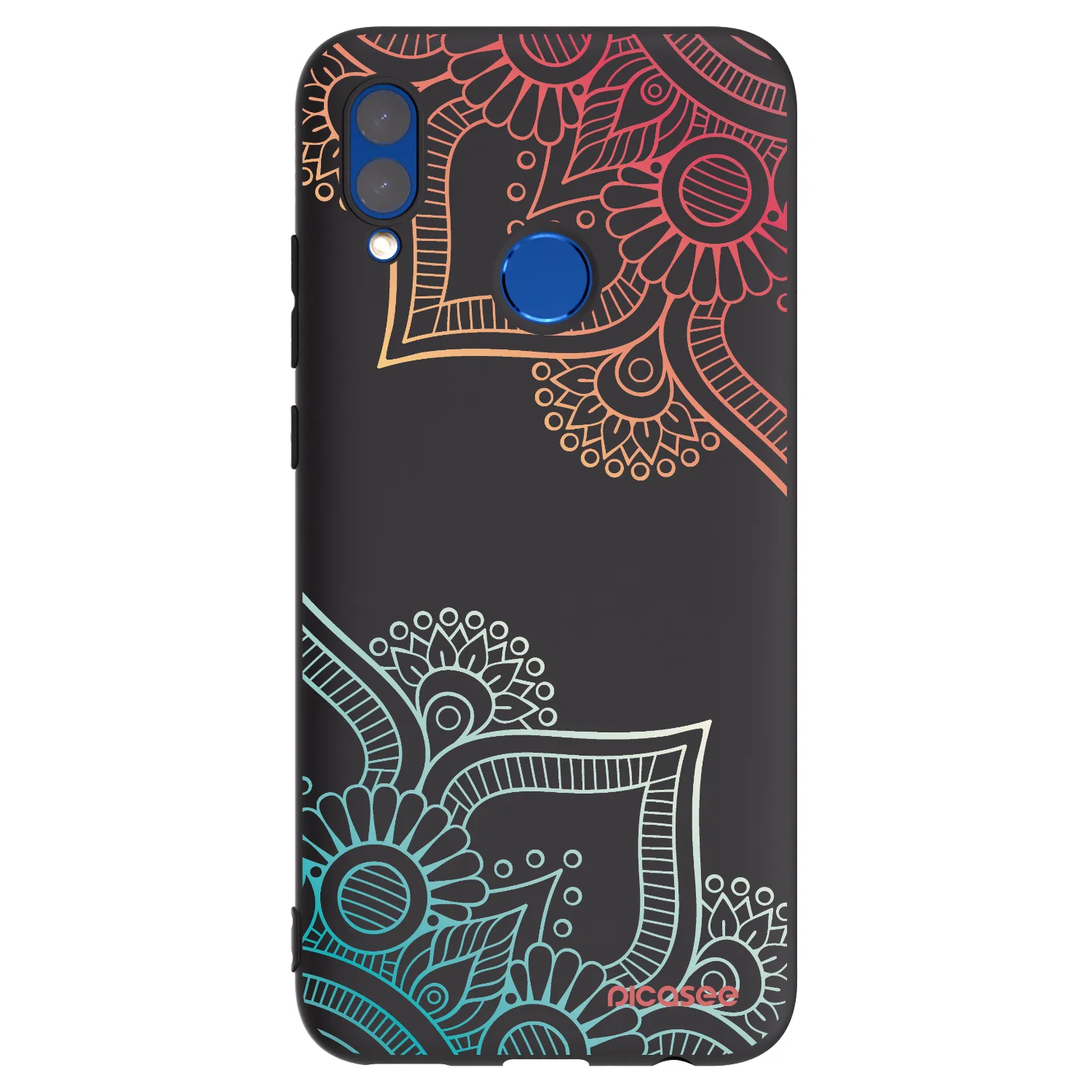Picasee crna silikonska maskica za Honor 10 Lite - Flowers pattern