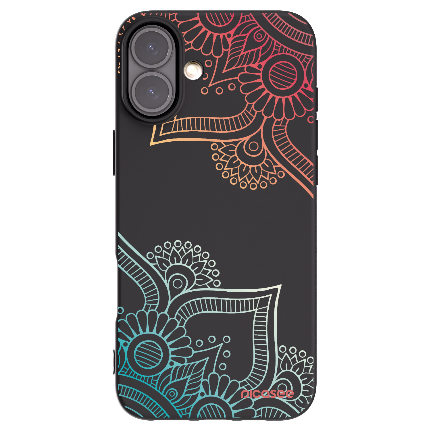Picasee crna silikonska maskica za Apple iPhone 16 Plus - Flowers pattern