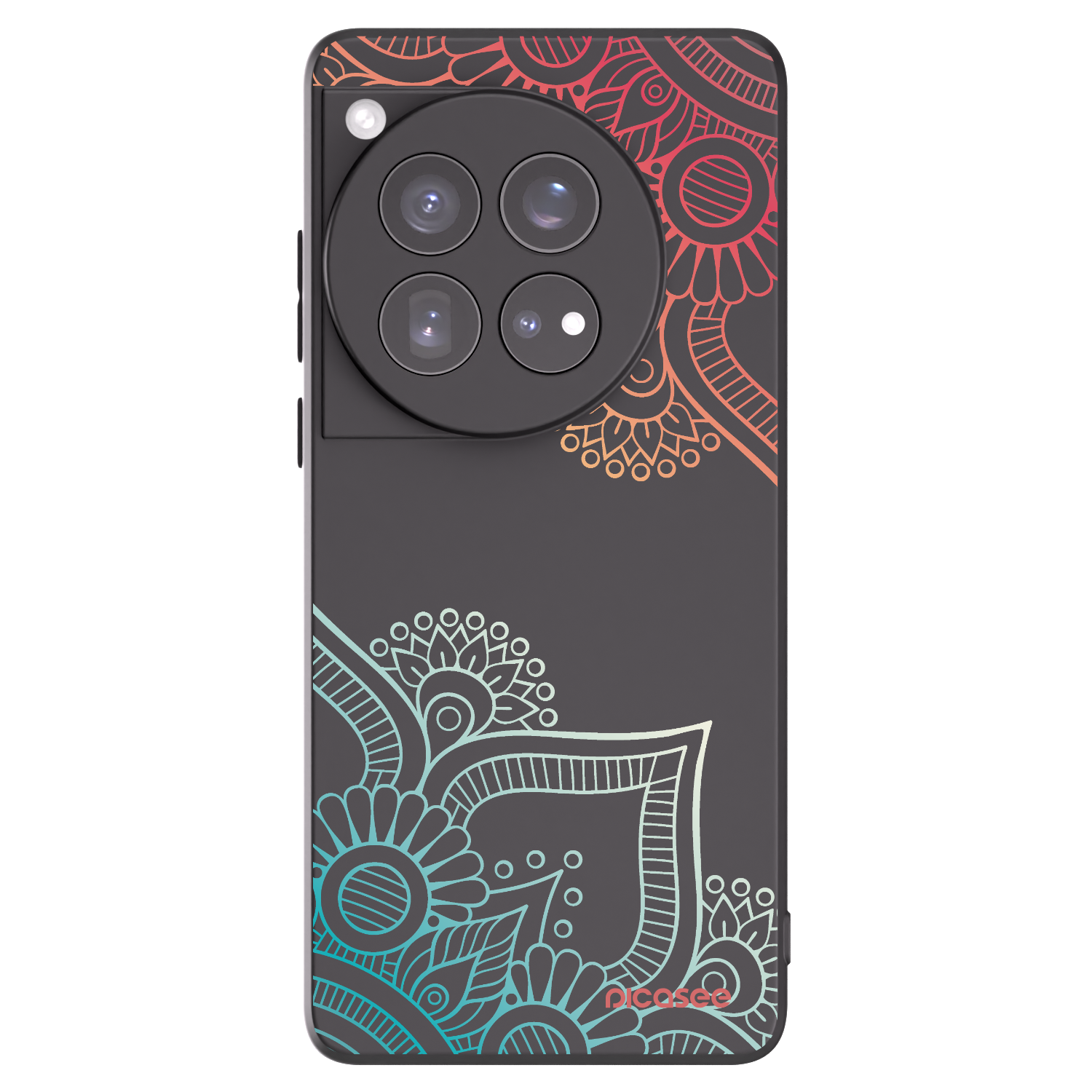 Picasee crna silikonska maskica za OnePlus 12 5G - Flowers pattern