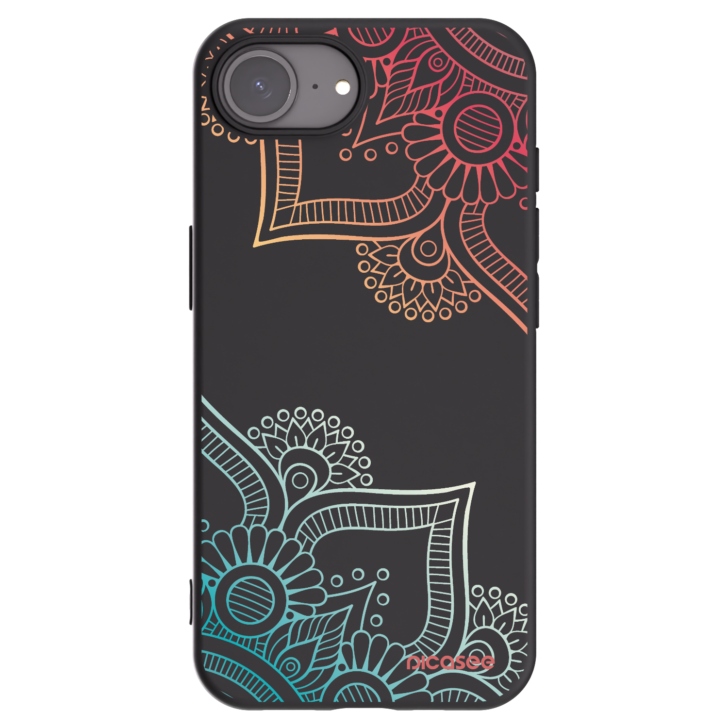 Picasee crna silikonska maskica za Apple iPhone 16e - Flowers pattern