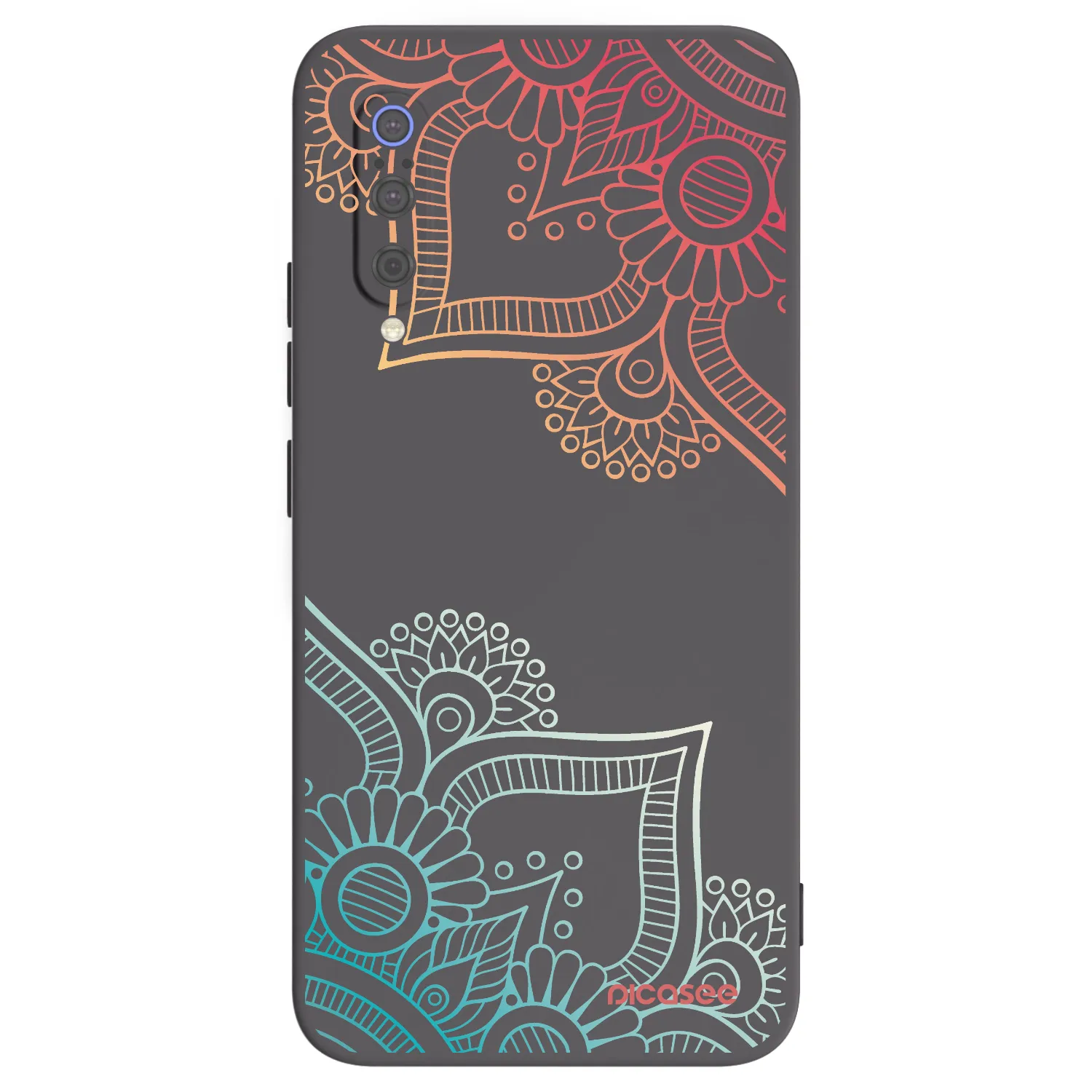 Picasee crna silikonska maskica za Xiaomi Mi 9 - Flowers pattern