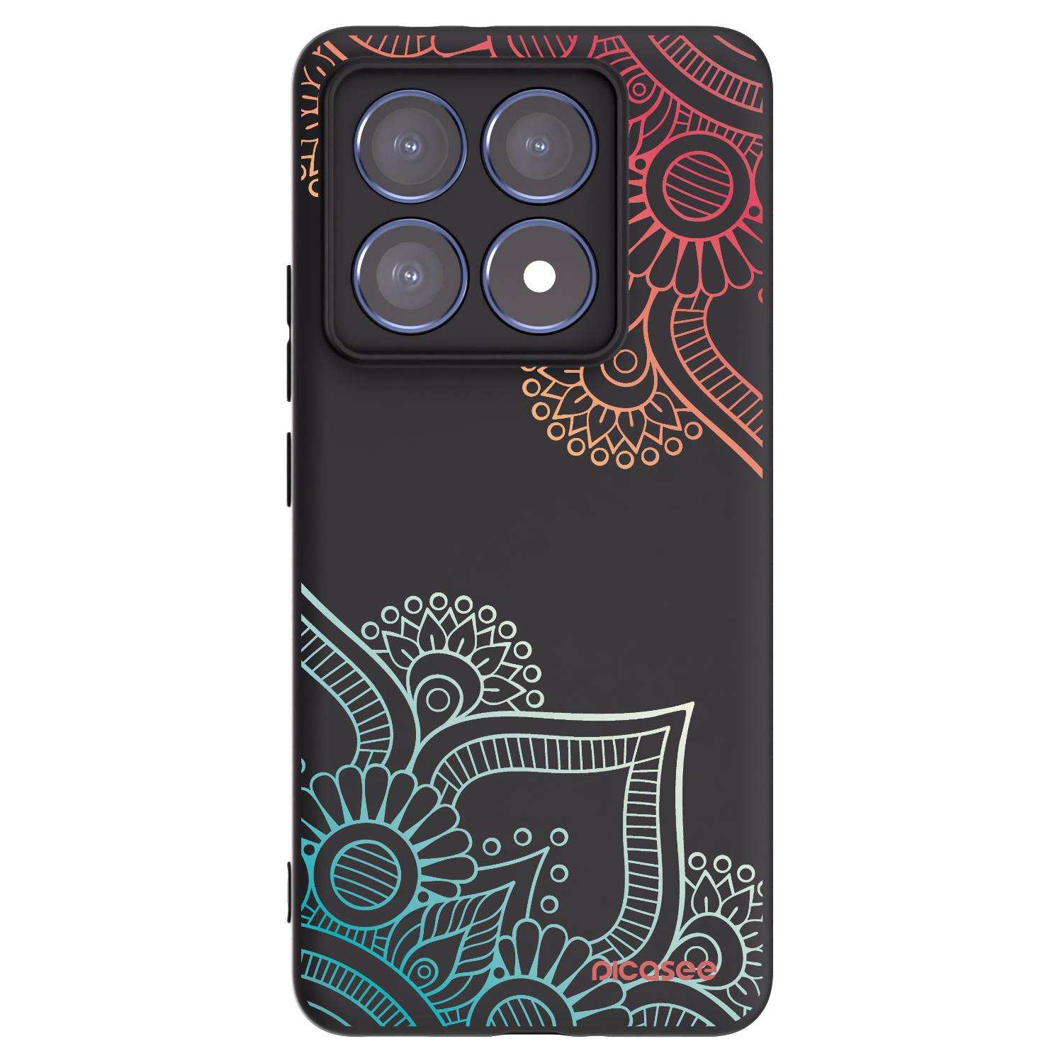 Picasee crna silikonska maskica za Xiaomi 14T Pro - Flowers pattern
