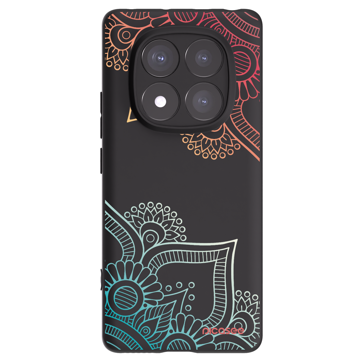 Picasee crna silikonska maskica za Xiaomi Redmi Note 14 Pro+ 5G - Flowers pattern